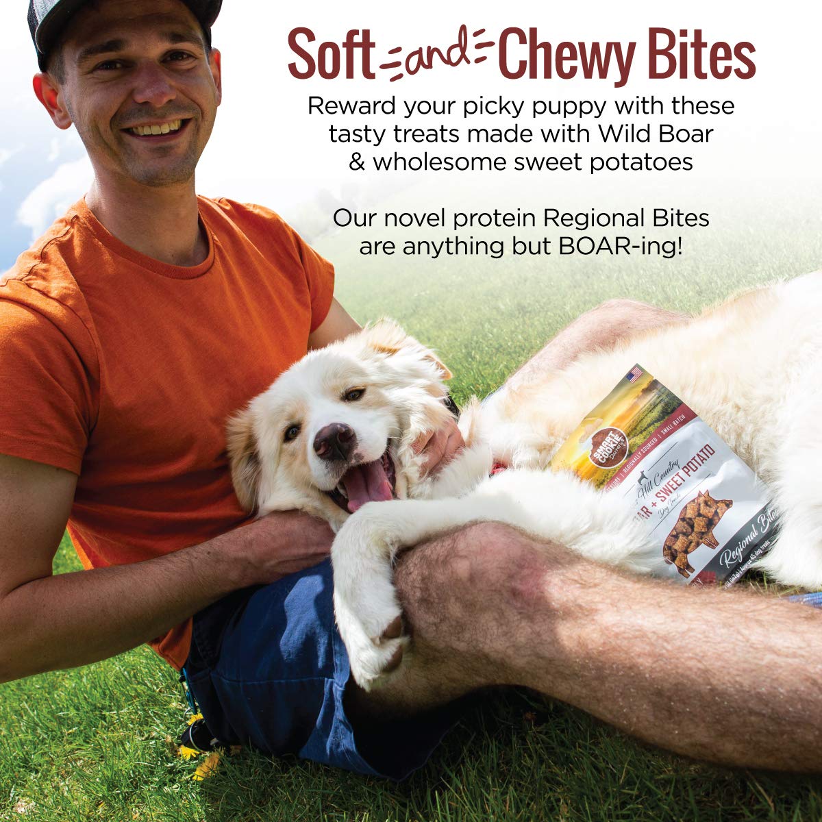 Smart Cookie All Natural Dog Treats - Wild Boar & Sweet Potato - Training Treats for Dogs with Allergies, Sensitive Stomachs - S
