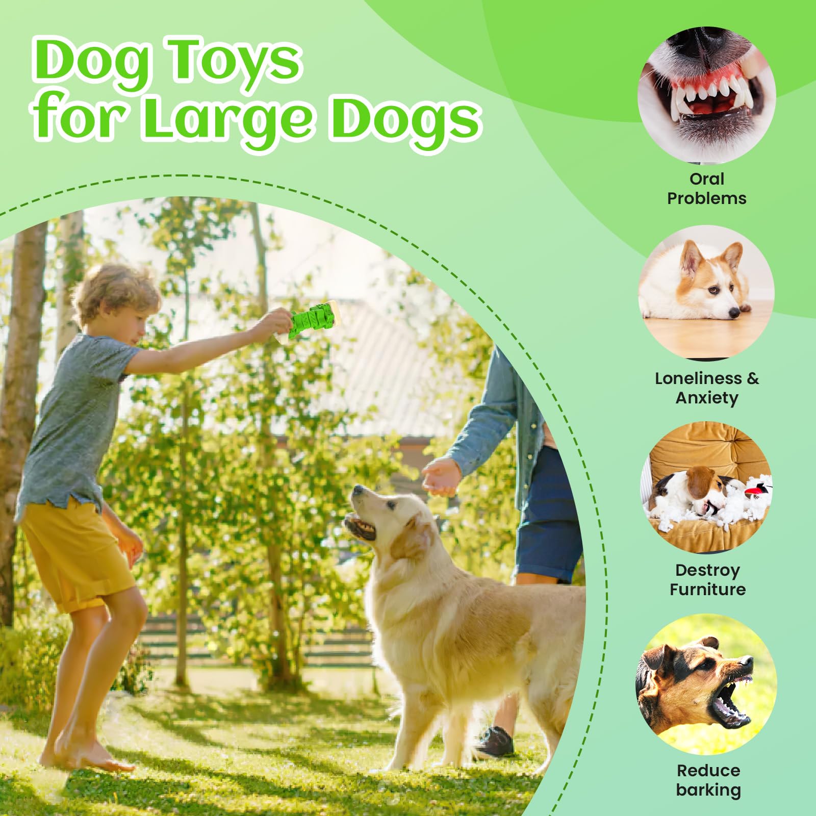 Dog Toys For Aggressive Chewers Indestructible Dog Toys, Tough Dog Chew Toys, Interactive Dog Toys Dog Puzzle Toys Rubber Dog En