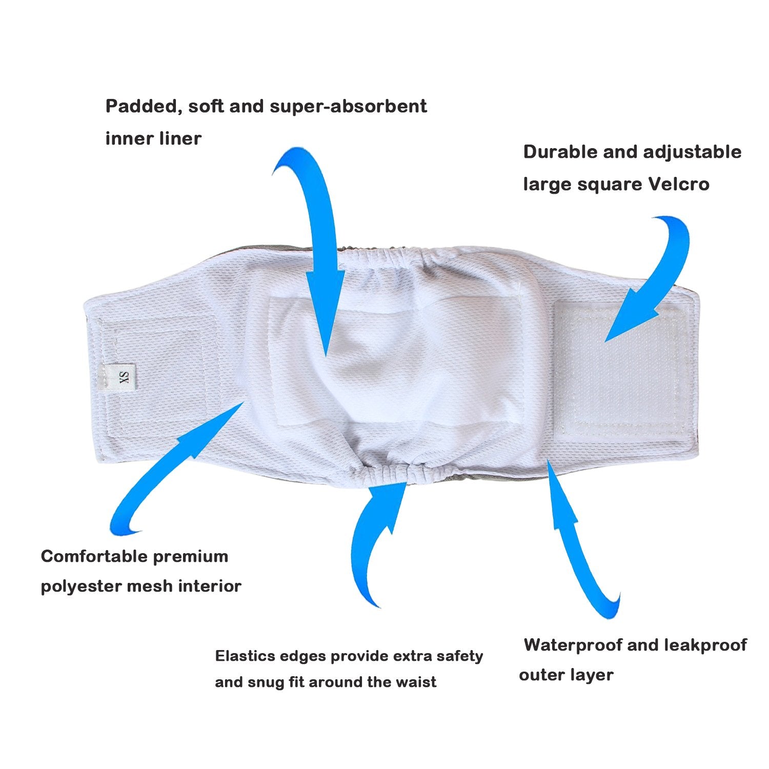 Teamoy 4Pcs Reusable Wrap Diapers For Male Dogs, Washable Puppy Belly Band (Xs, Black+ Gray+ Green+ Purple)