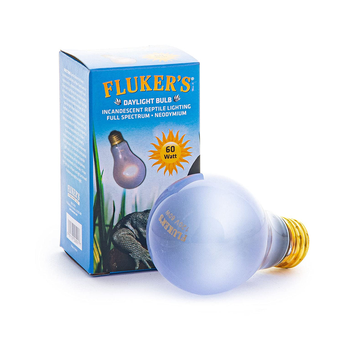 Fluker'S Incandescent Reptile Lighting, Full Spectrum Daylight Bulb For Reptiles, Made With Neodymium, Provides Infrared Light, 60-Watt