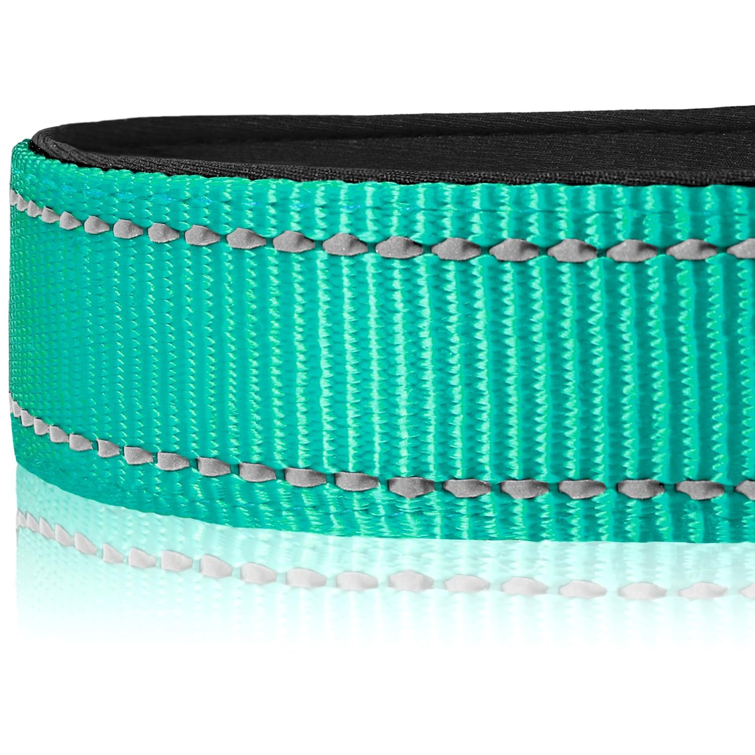 Joytale Reflective Dog Collar,Soft Neoprene Padded Breathable Nylon Pet Collar Adjustable For Extra Large Dogs,Teal,Xl