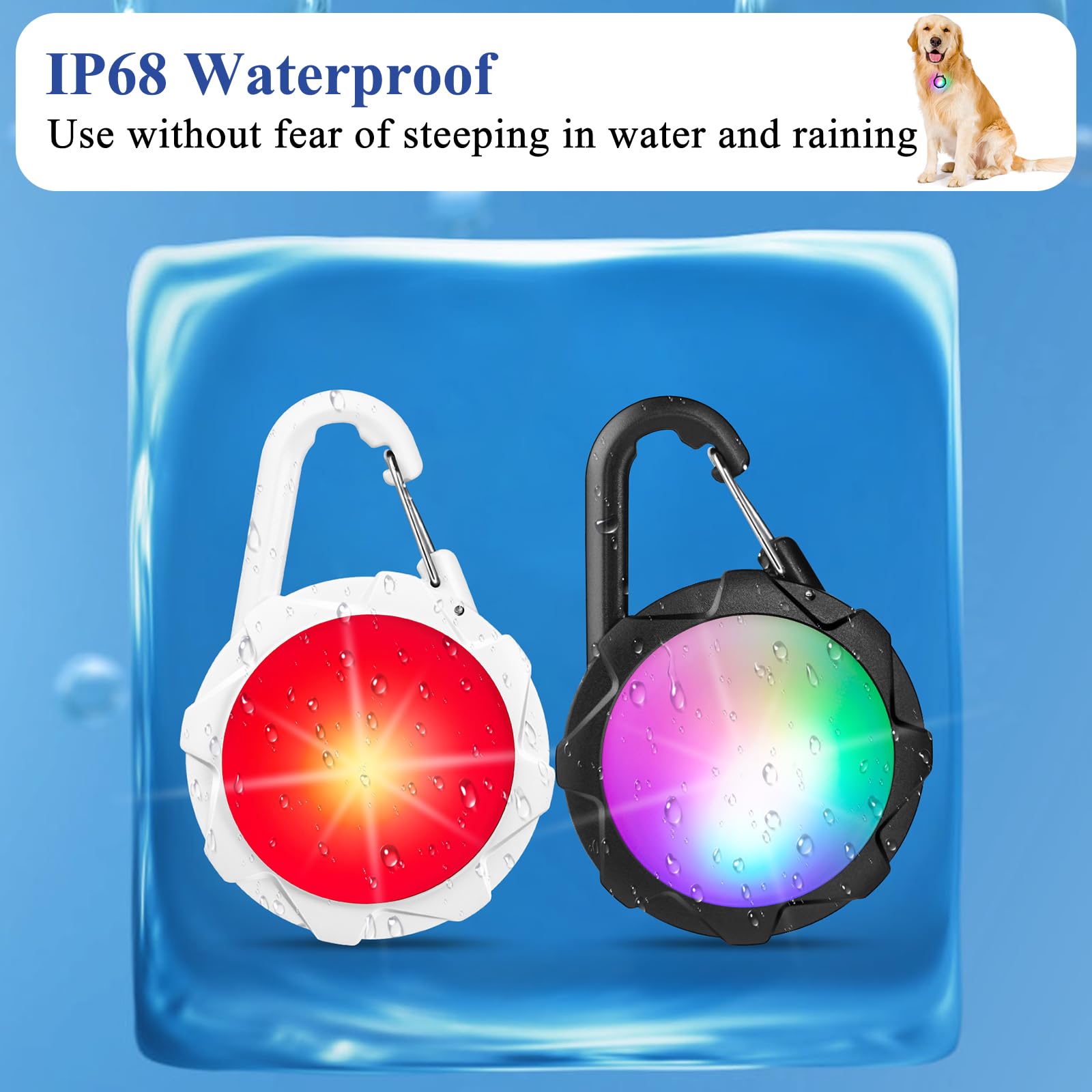 Dog Lights For Night Walking, 2 Pack 4 Modes Dog Collar Light, Ip68 Waterproof Pet Led, 700 Mah High Capacity Usb Rechargeable P