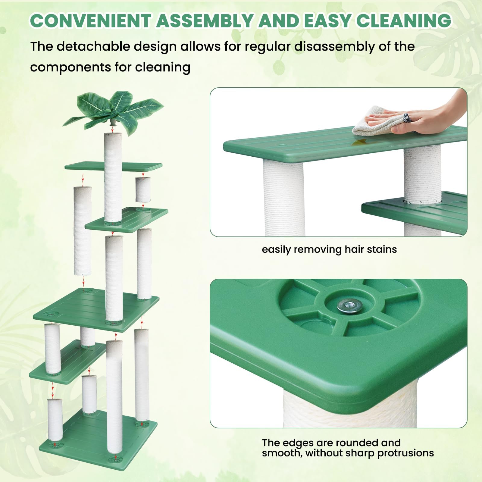 Maohegou 56 Inches Large Outdoor Waterproof Cat Tower, Multi-Level Cat Tree, For Outside And Indoor Cats, With Pvc Board And Cat