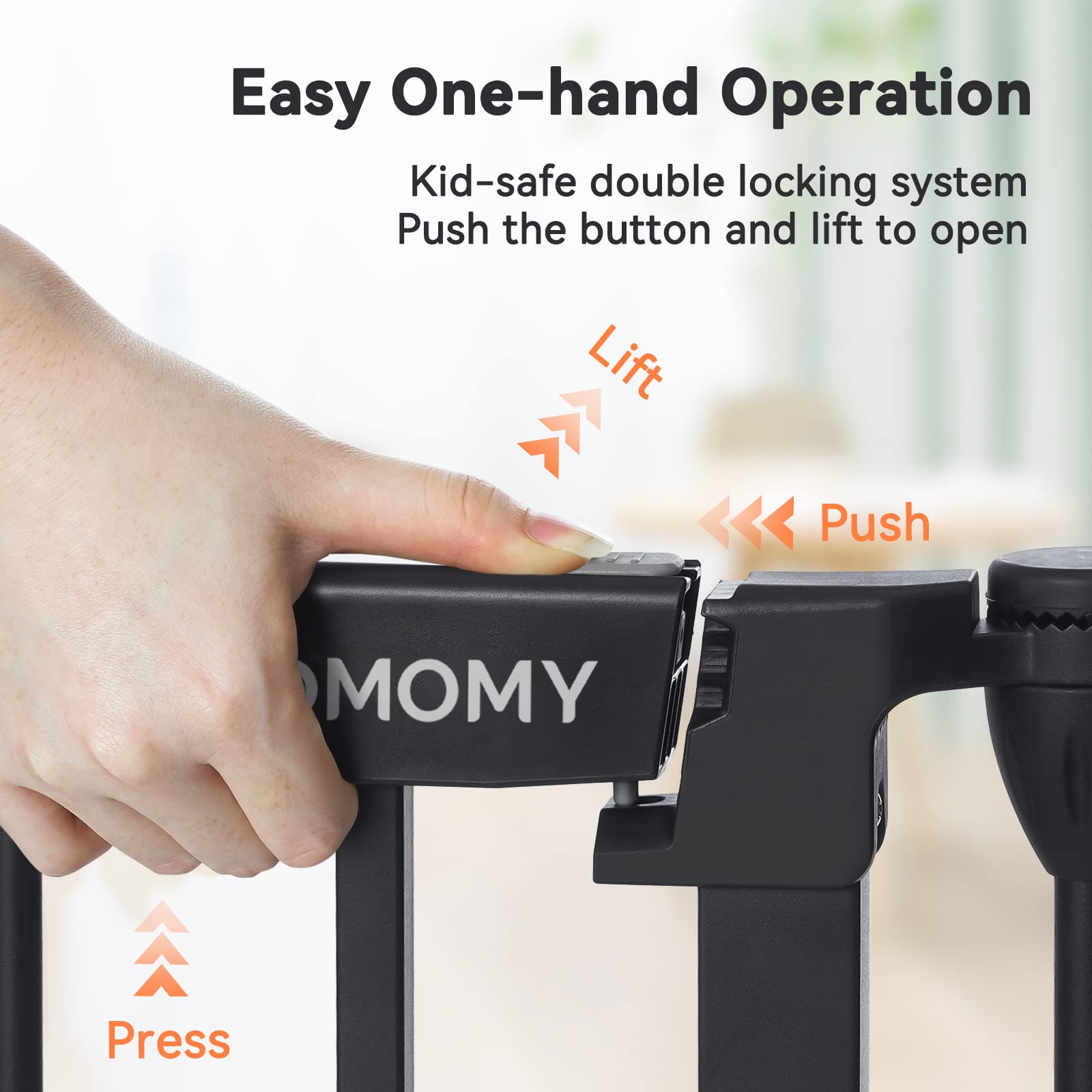 COMOMY 198 Baby Gate Extra Wide, Dog Gate Pet Gate for House Stairs Doorways Fireplace, 3 in 1 Play Yard Child Safety Gate, Auto