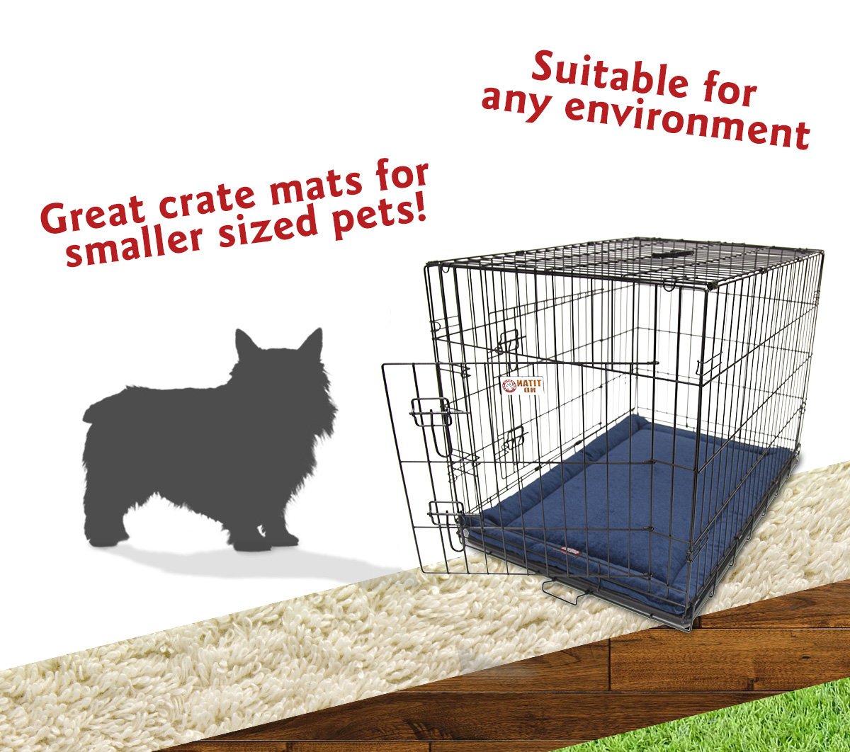 24' Villa Navy Blue Crate Dog Bed Mat By Majestic Pet Products