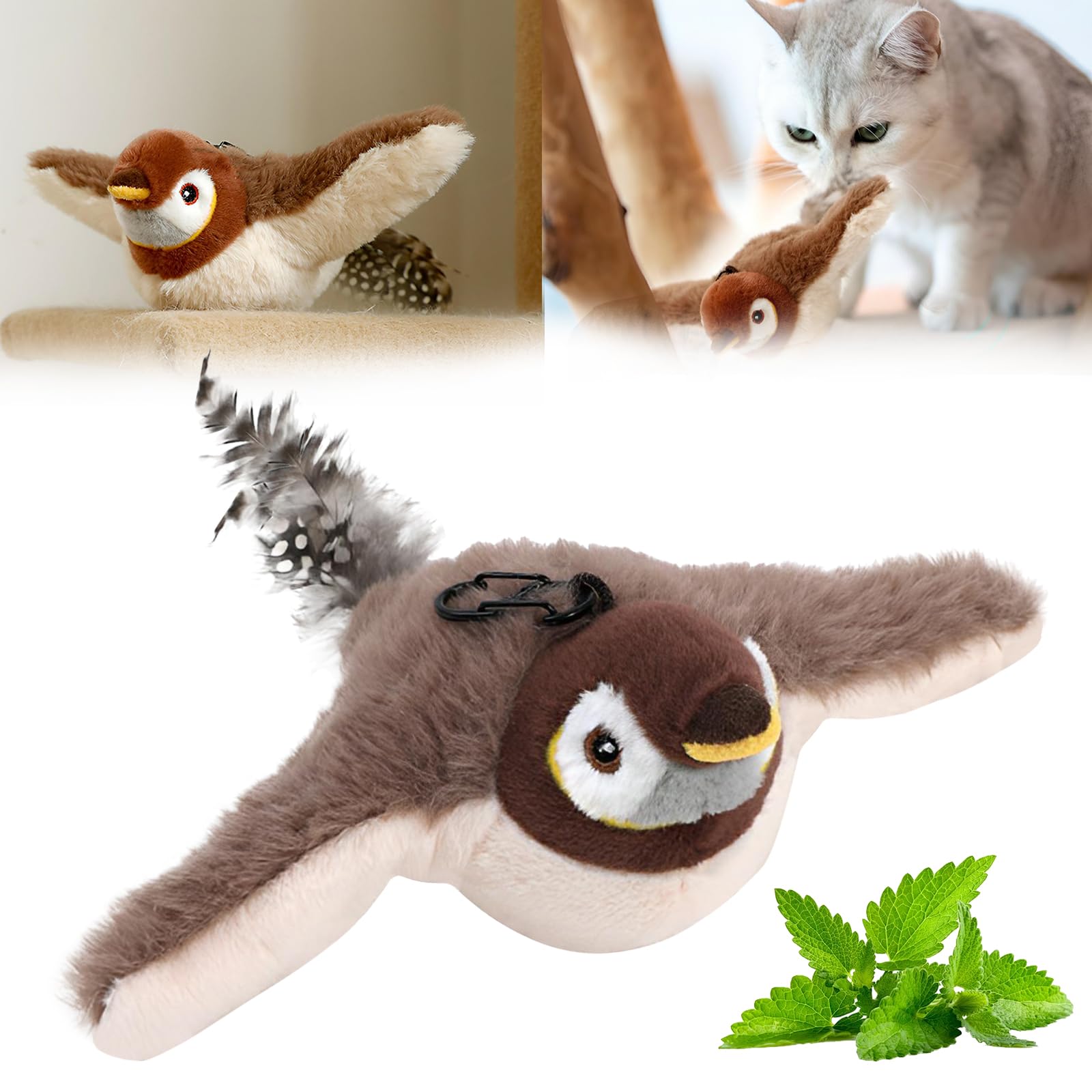 Flying Bird Cat Toy, Interactive Chirping Toy, 2025 New Interactive Toy, Flying Toys For Indoor Cats, Toy For Cats, Cat Toy Bird
