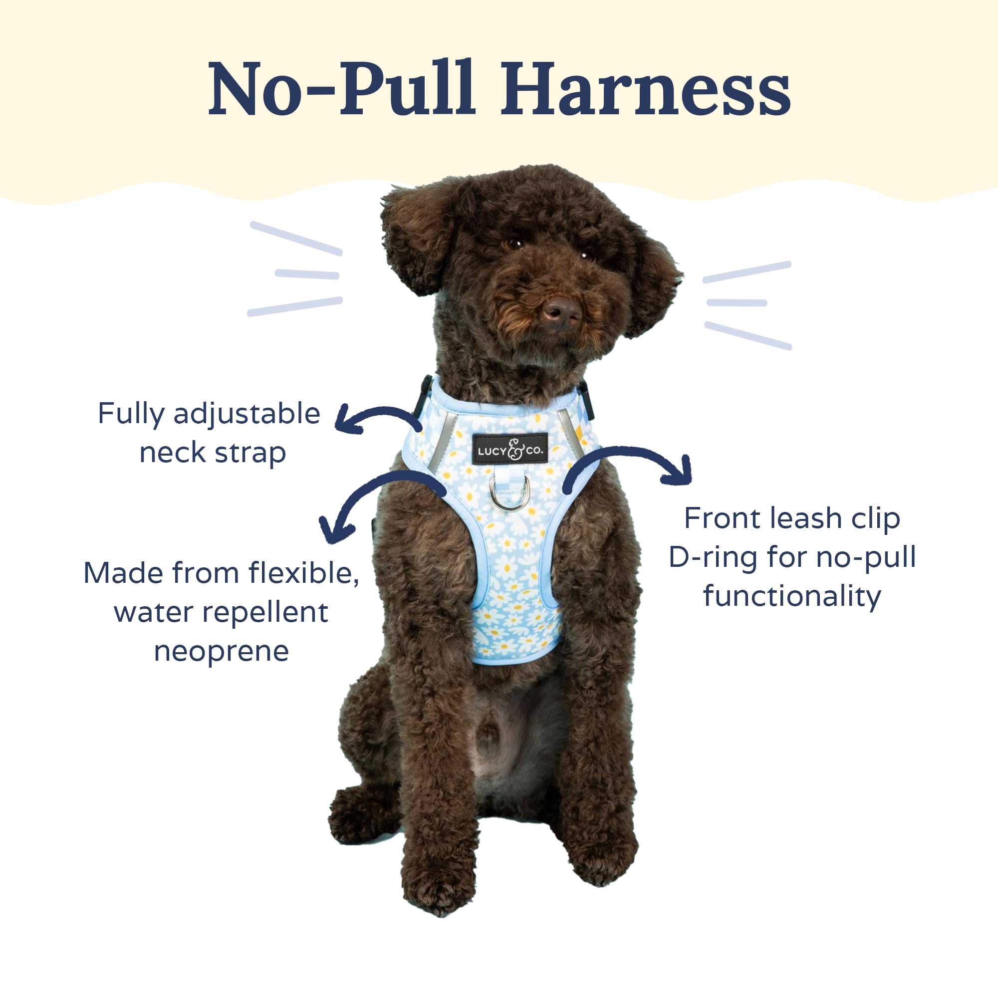 Lucy & Co. The Simply Splendid No-Pull Dog Harness - Size Large - Vest to Stop Pulling & Walk Easy - Comfortable Leash Training