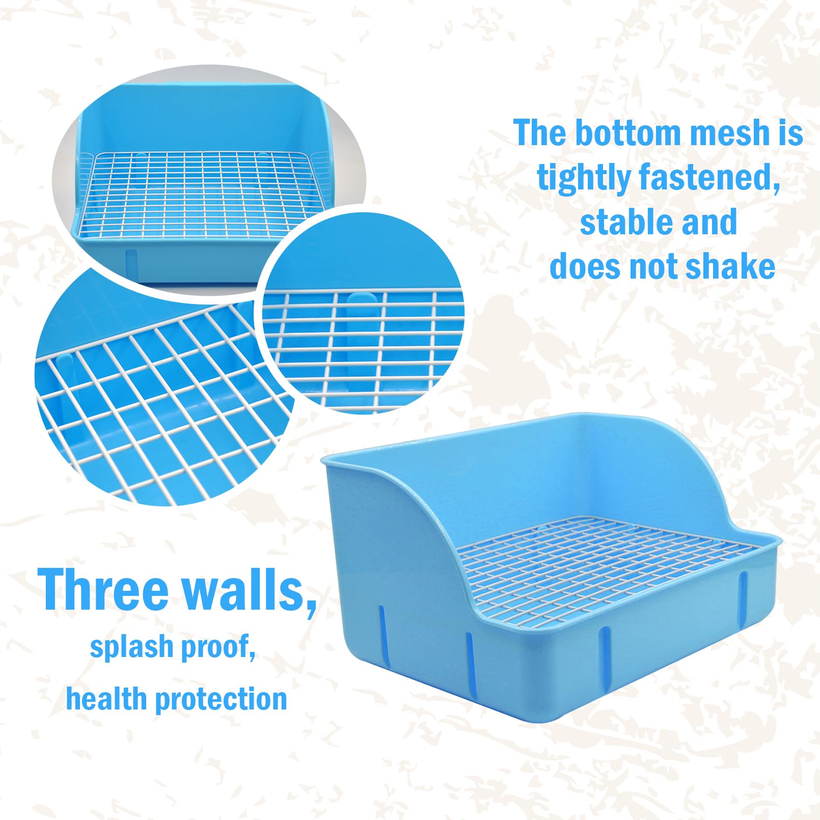 Muyg 12Pcs Rabbit Litter Box For Cage, Bunny Potty Trainer Corner Guinea Pig Plastic Square Grate Toilet, Pet Bedding Litter Box