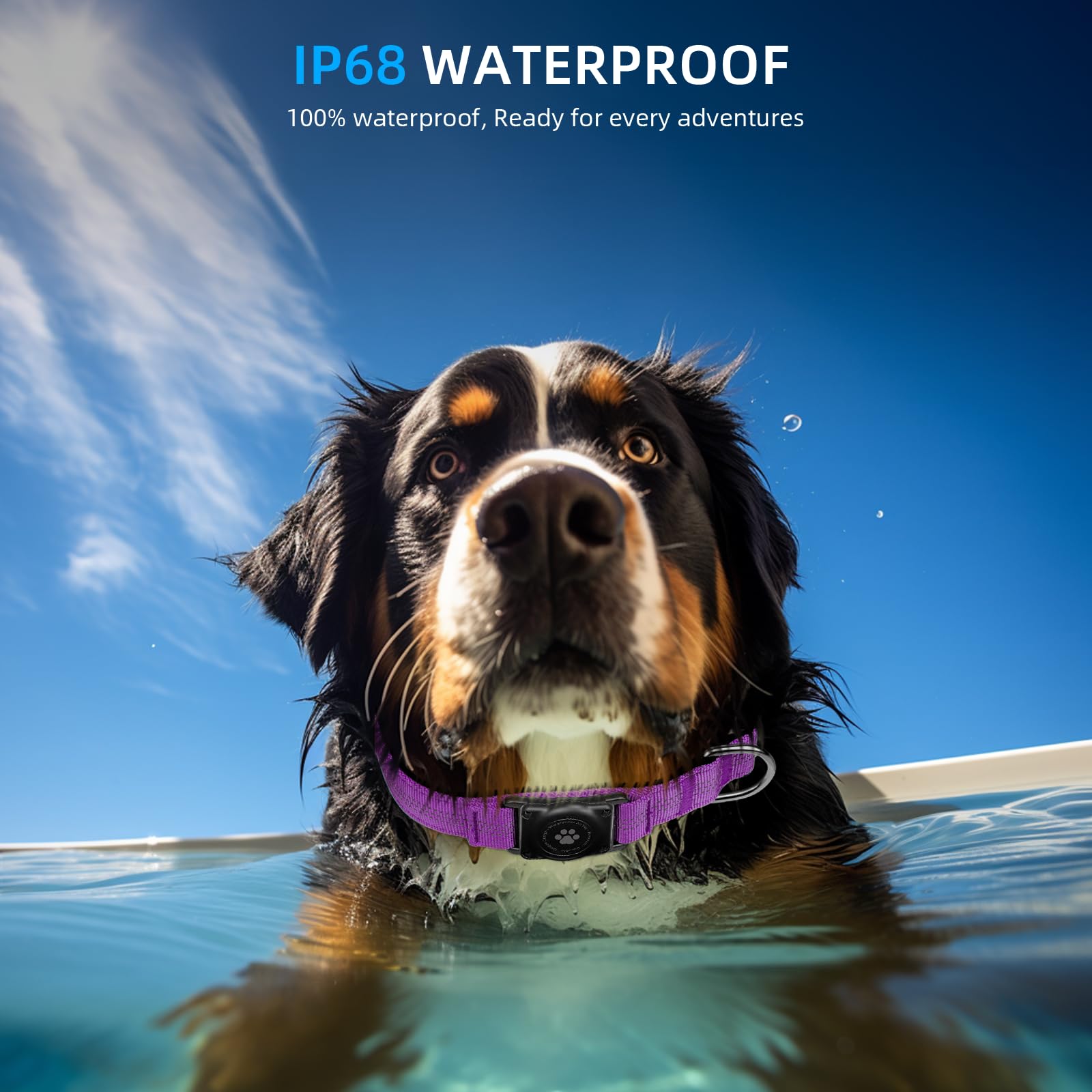 Upgraded Airtag Dog Collar, Ip68 Waterproof Air Tag Dog Collar Holder, Reflective, Ultra-Durable, Comfortable Padded, Heavy Duty Dog Collars For Small Medium Large Dogs (S (10.6'-13.6'), Purple)