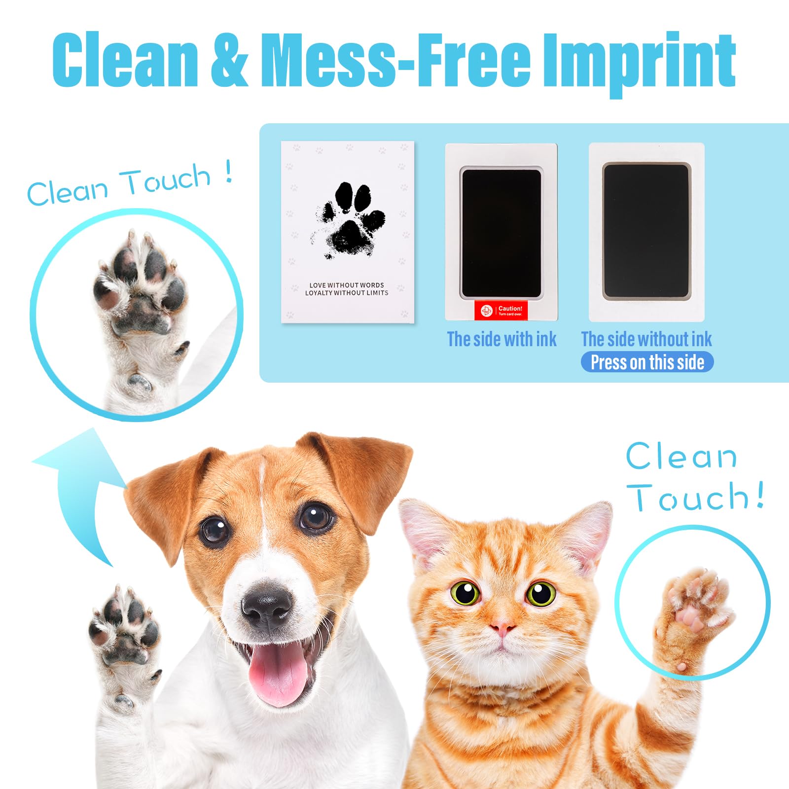 Torjoy Pet Paw Impression - Inkless Ink Pad For Dogs And Cats, Dog Nose Print, Paw Keepsake, Non-Toxic, Memorial Gifts For Pets