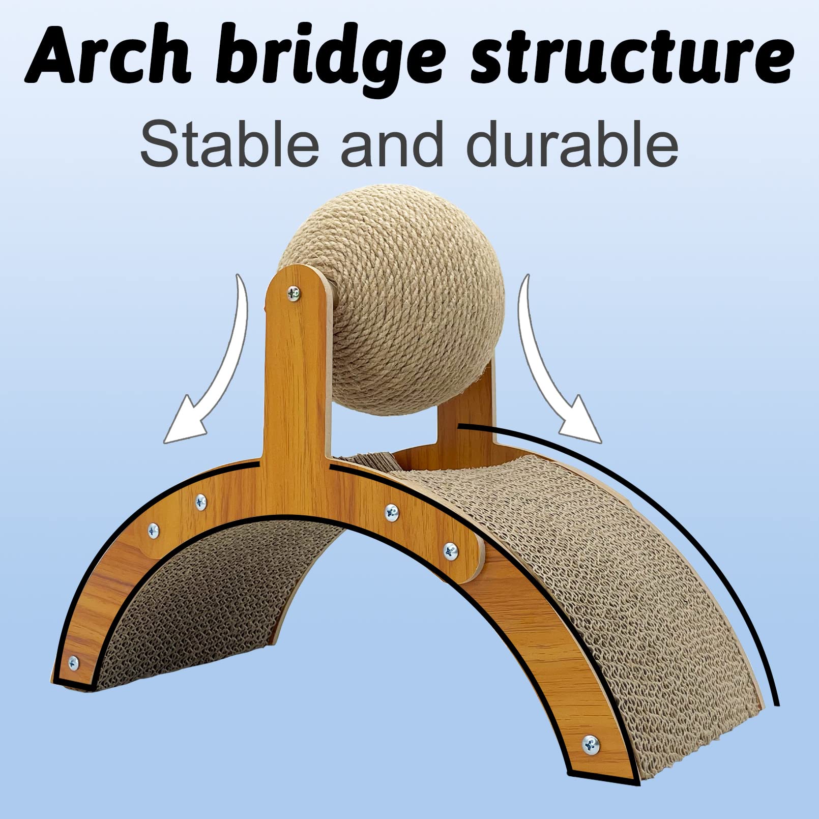 Fhiny Rabbit Scratch Toy, Natural Sisal Rabbit Scratching Ball with Cardboard Pad 2-in-1 Bunny Claw Scratcher Interactive Toys N