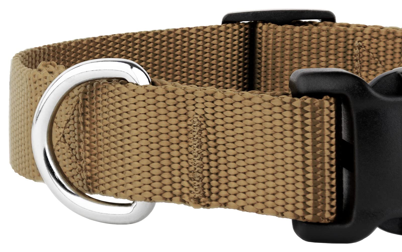 Country Brook Petz - 30+ Vibrant Colors - American Made Deluxe Nylon Dog Collar With Buckle (Micro, 3/8 Inch Wide, Coyote Tan)
