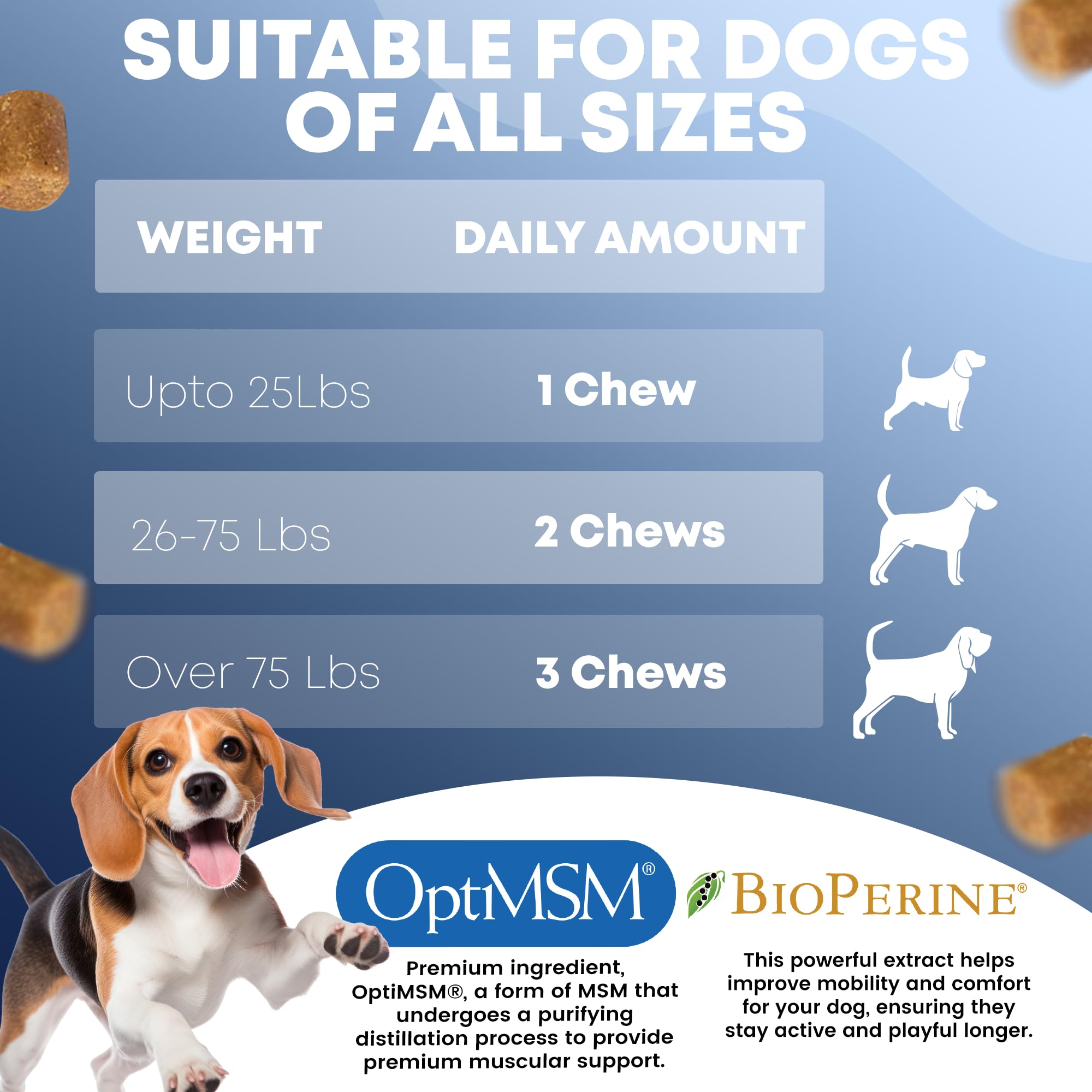 Hip and Joint Supplement for Dogs 120 Dog Chews - Advanced Glucosamine for Dogs - Chicken Flavor Hip and Joint Chews for Dogs -