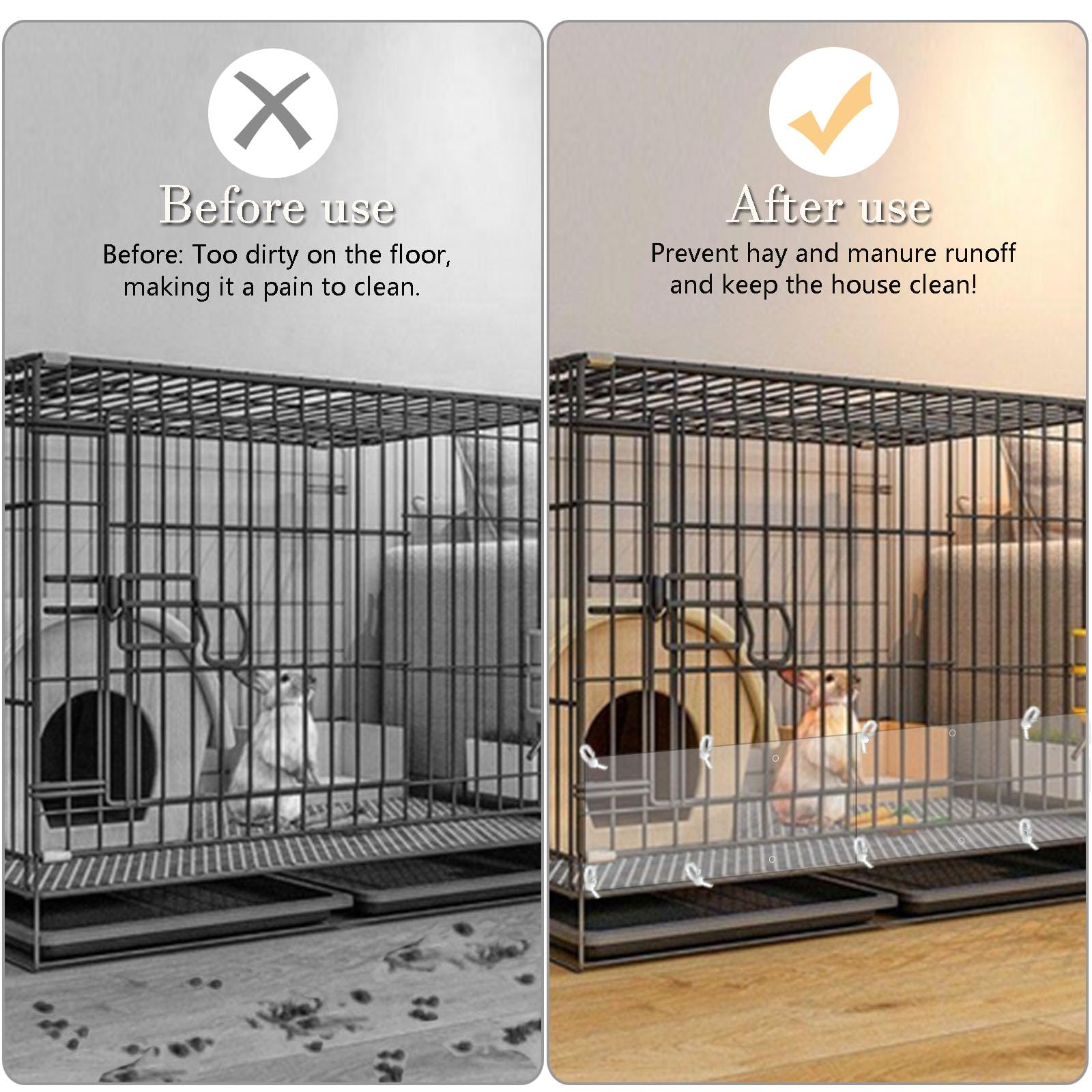 Pesandy Pet Cage Liner Protection, 12 Pcs Clear Edge Guard For Rabbit, Guinea Pig, Hamster, Hedgehog, Chinchilla, Ferret, Bunny