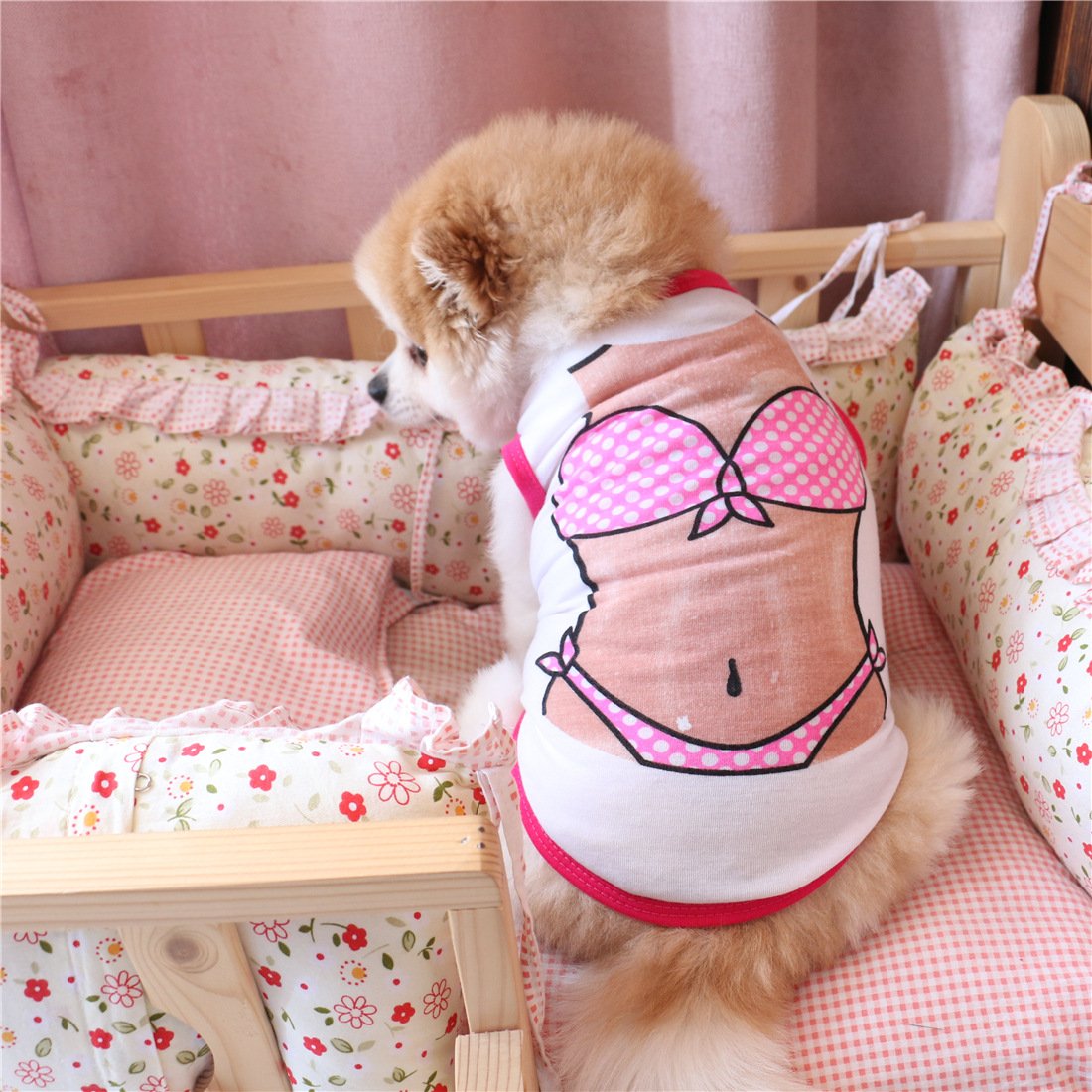Alroman Dogs Shirts Puppy White Vest Clothing for Dogs Cats Vacation Shirt Male Female Dog Clothing House-Cats Summer Clothes Doggie Cotton Summer Shirt Small -Like New