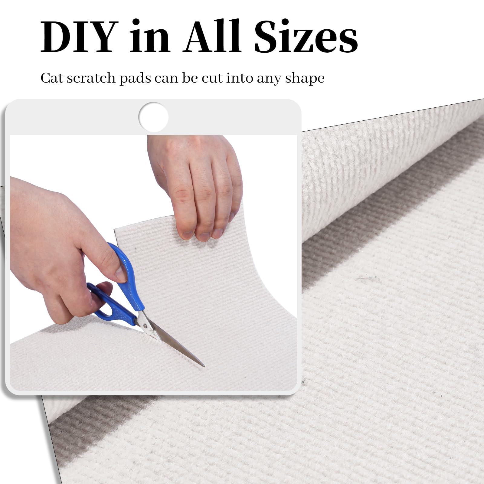 Uranshin Trimmable Cat Scratch Mat pad Self-Adhesive Cat Scratching Post Carpet Covered 78.7x15.8 Cat Tree Shelves Replacement P