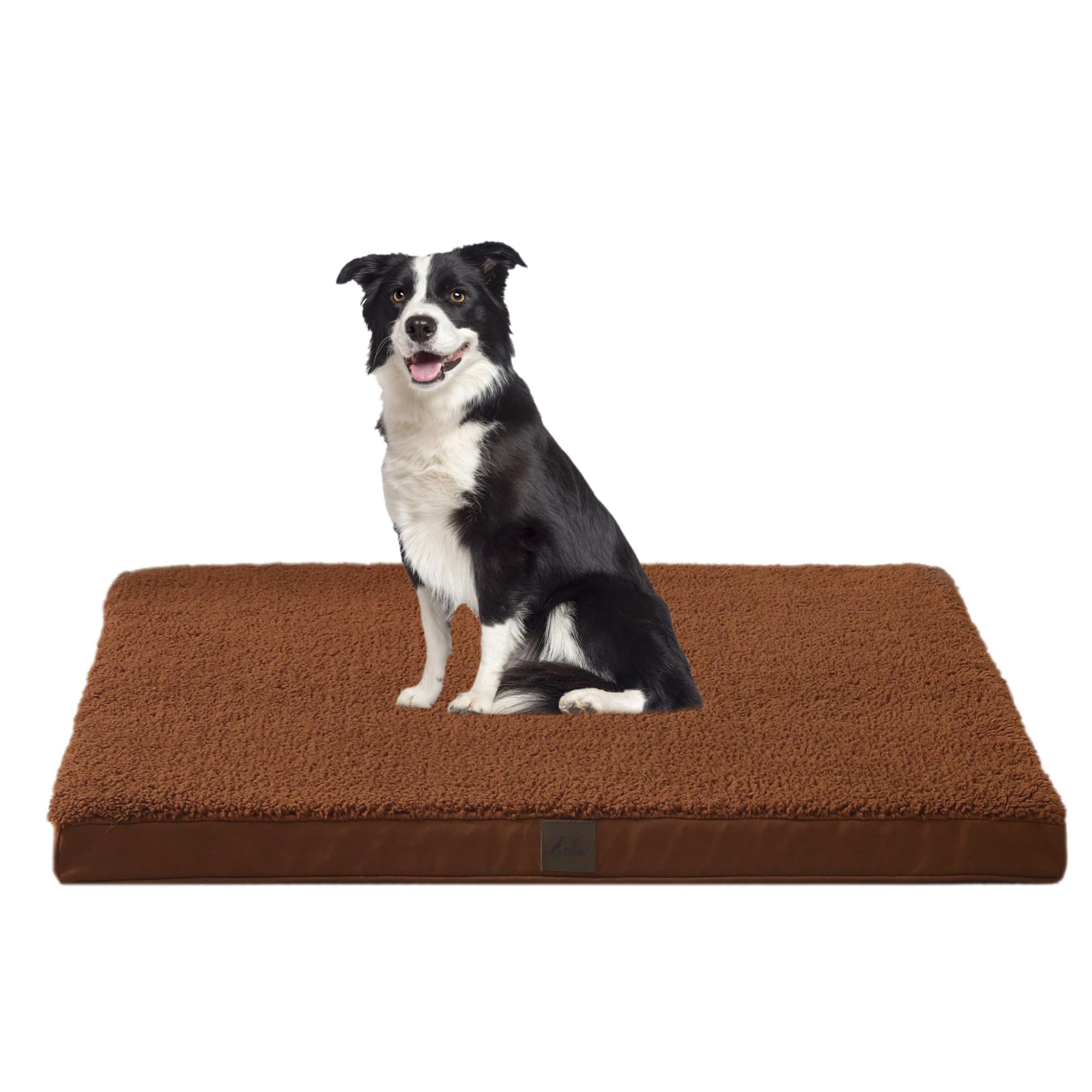 Daysu Large Dog Bed For Large Dogs, Orthopedic Dog Beds With Removable Washable Cover, Egg Crate Foam Pet Bed Mat, Flax Brown, S