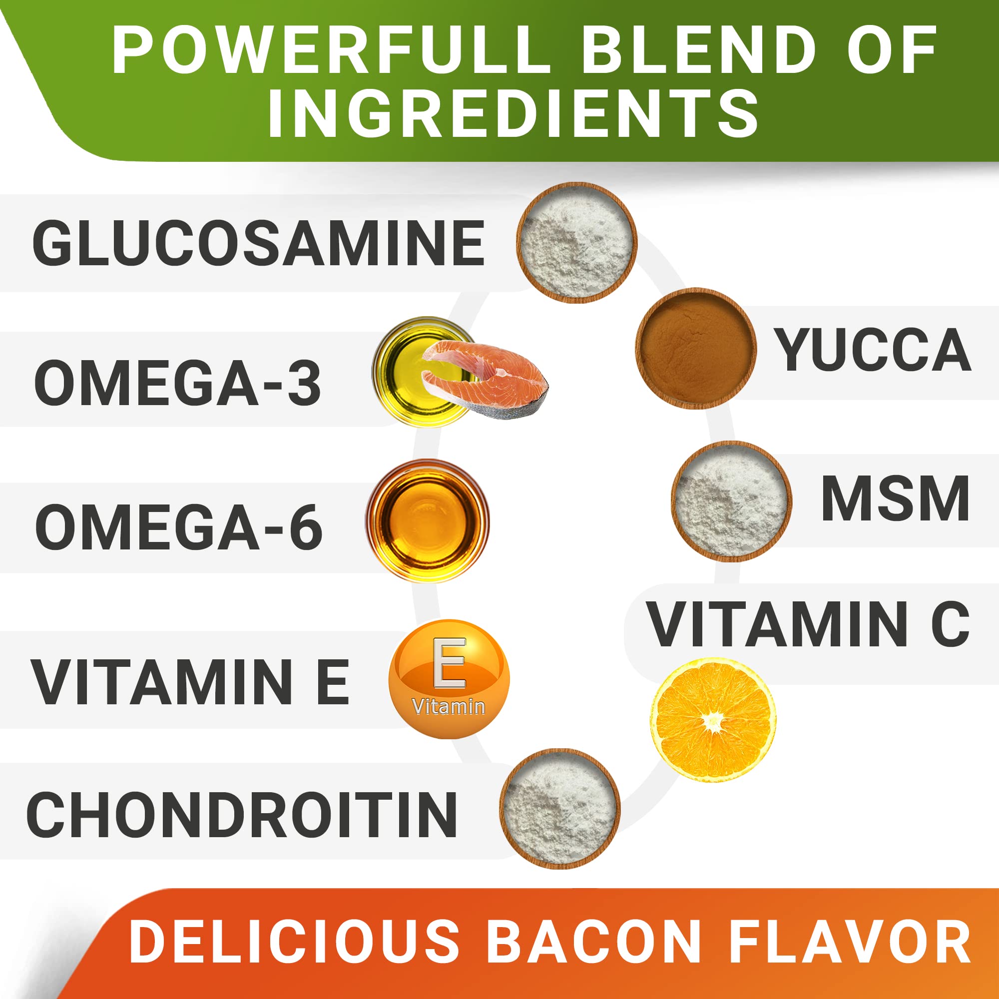 STRELLALAB Glucosamine Treats for Dogs - Joint Supplement w/Omega-3 Fish Oil - Chondroitin, MSM - Advanced Mobility Chews - Join