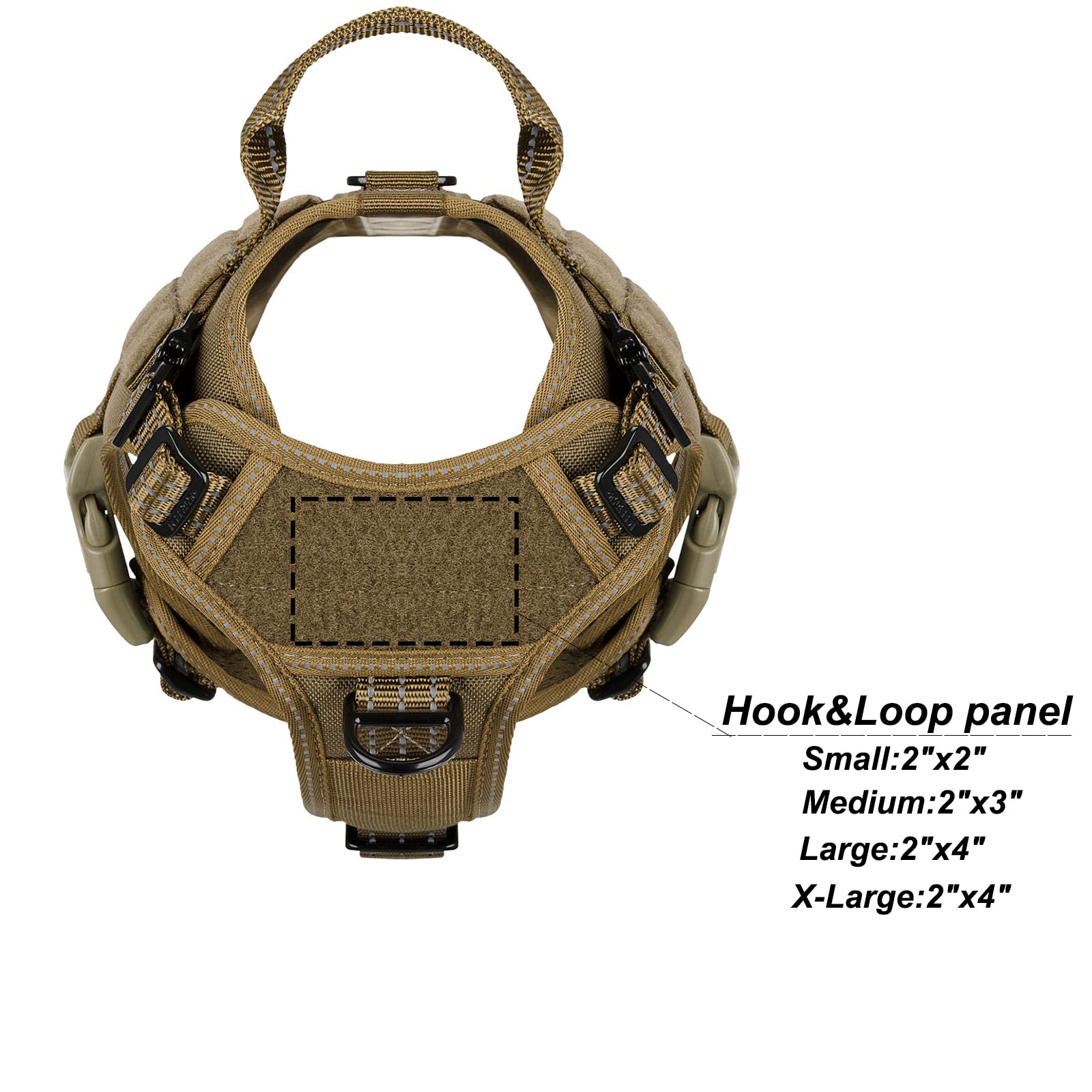 Icefang Gn1 Reflective Tactical Dog Harness Small Sized, Molle K9 Dog Vest With 2X Metal Buckles,Adjustable Pet Harness, No Pull