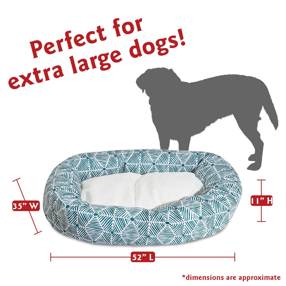 Majestic Pet 52' Charlie Emerald Sherpa Bagel Bed