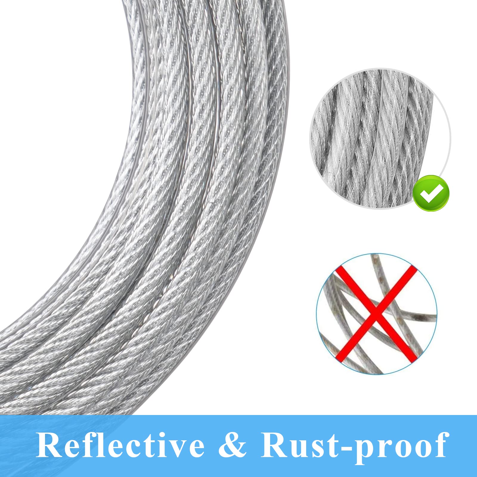 Xiaz 30 Feet Tie Out Cable For Dogs, Locking Carabiner Dog Runner Chain For Outside, Yard, Camping, Up To 250 Pounds Silver
