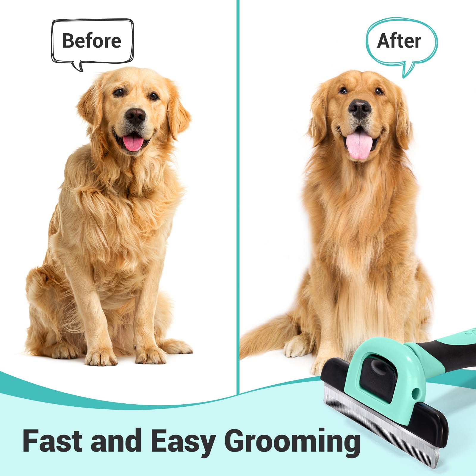 Miu Color Pet Grooming Brush, Deshedding Tool For Dogs & Cats, Effectively Reduces Shedding By Up To 95% For Short Medium And Long Pet Hair,Spring Green