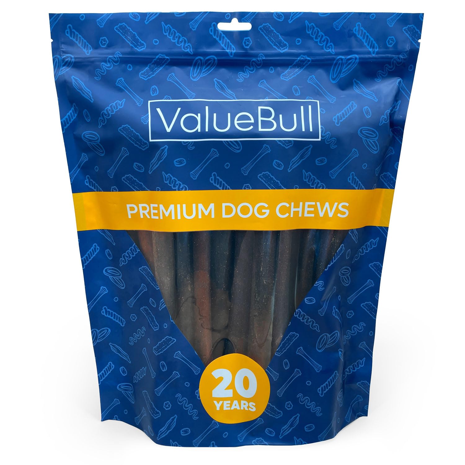 ValueBull Collagen Sticks for Dogs, 12 Inch Jumbo Chews, Natural Long-Lasting Dog Treats, 25 Count - Supports Joints, Skin & Coa