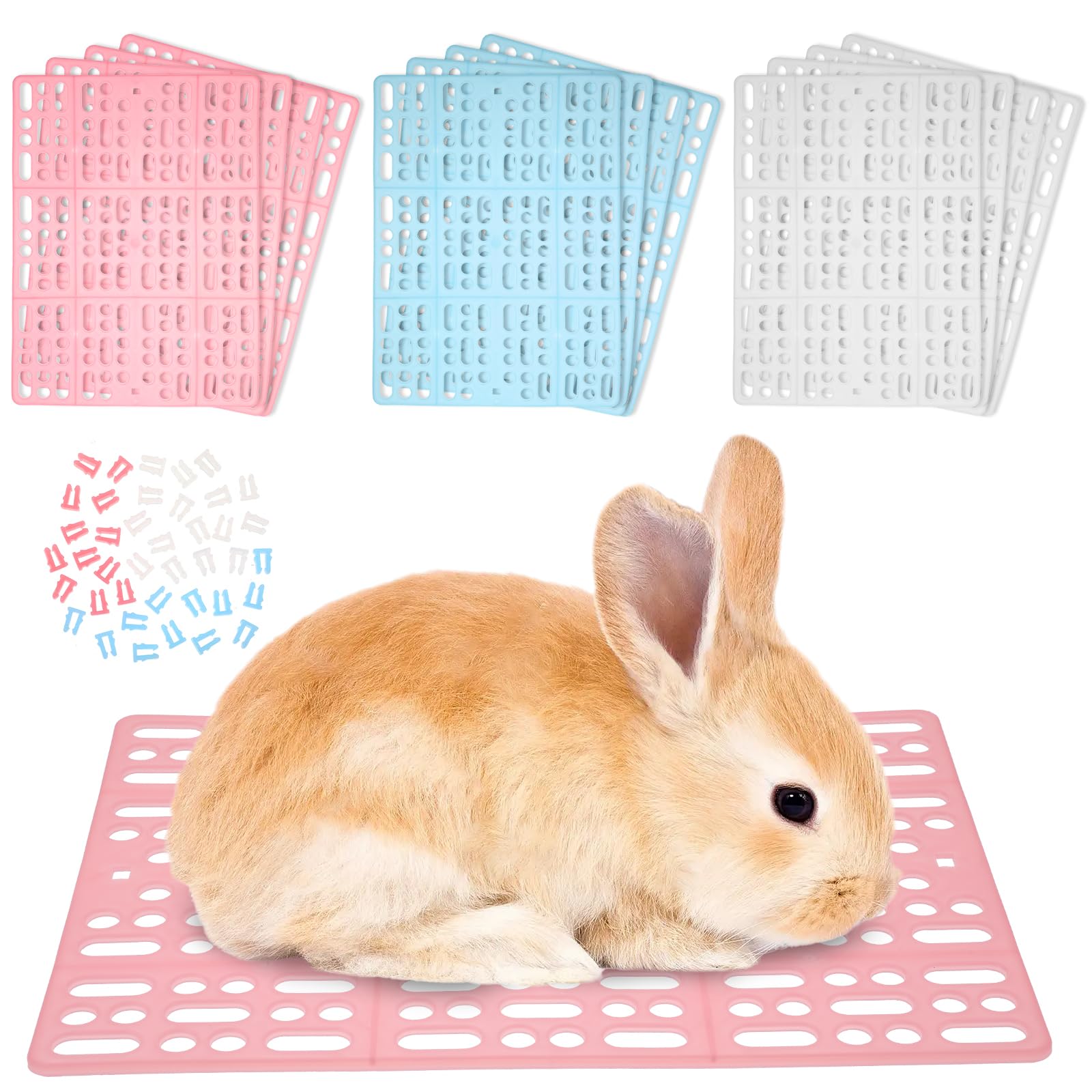 Tobeelec 12 Pcs Plastic Rabbit Cage Mat Durable Rabbit Feet Pad Small Animal Feet Pad Cage Resting Mat With A Convenient Connect
