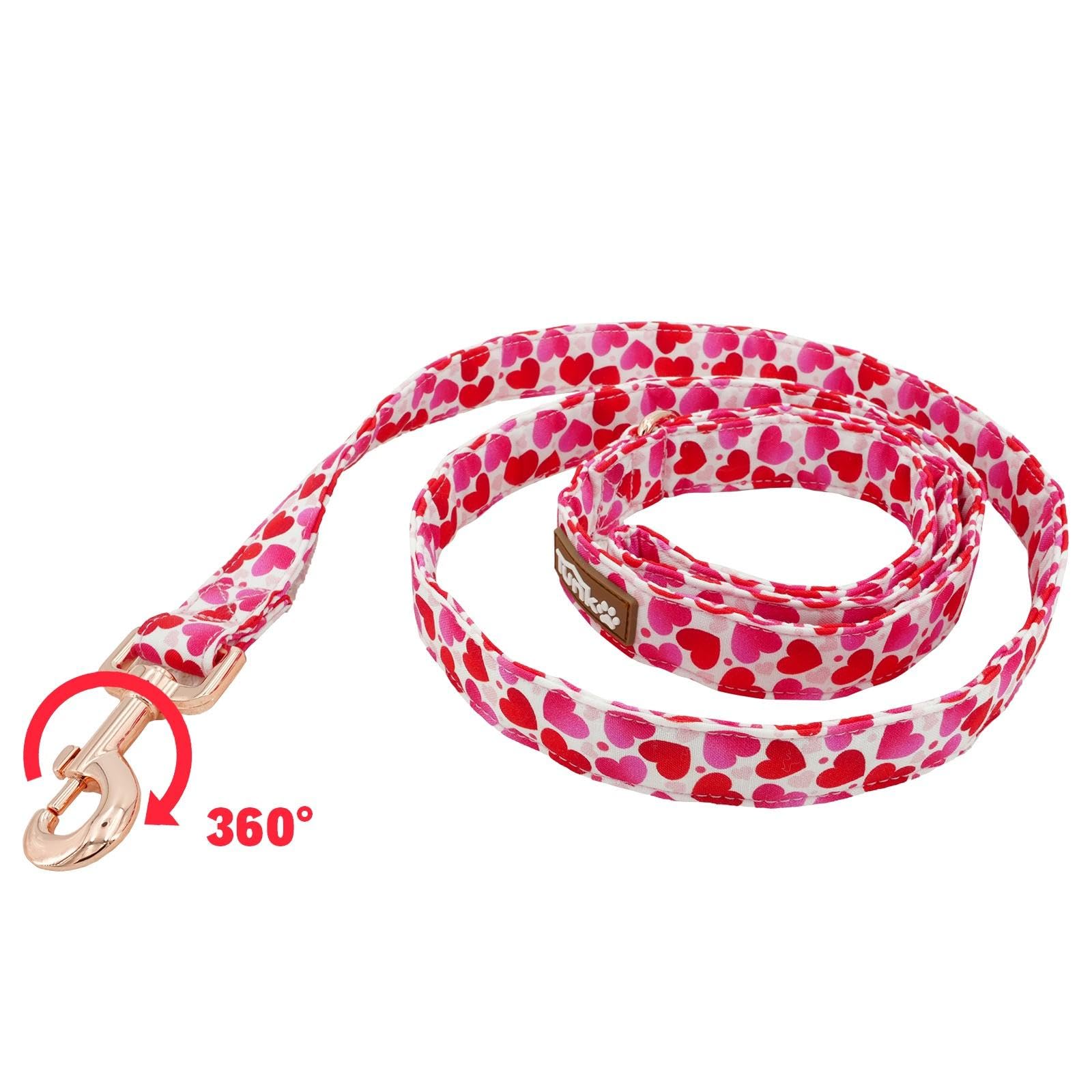 Tunkoo Valentine'S Day Dog Leash With Metal Buckle - Durable, Stylish, And Perfectly Sized For Fall Season Daily Walking S