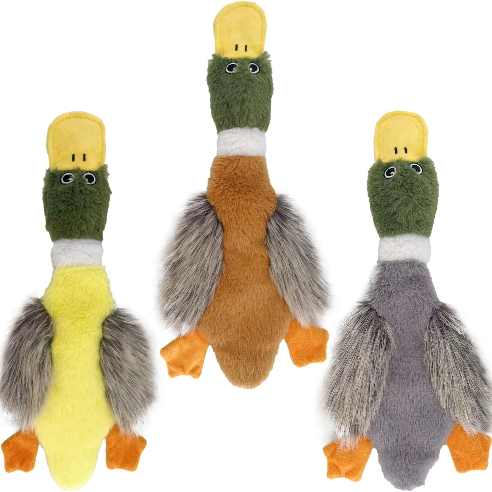 Aimeting No Stuffing Toys 3 Pack, Squeaky Dog Toys For Large Dogs, Plush Toys For Aggressive Chewers, Indestructible Crinkle Pap