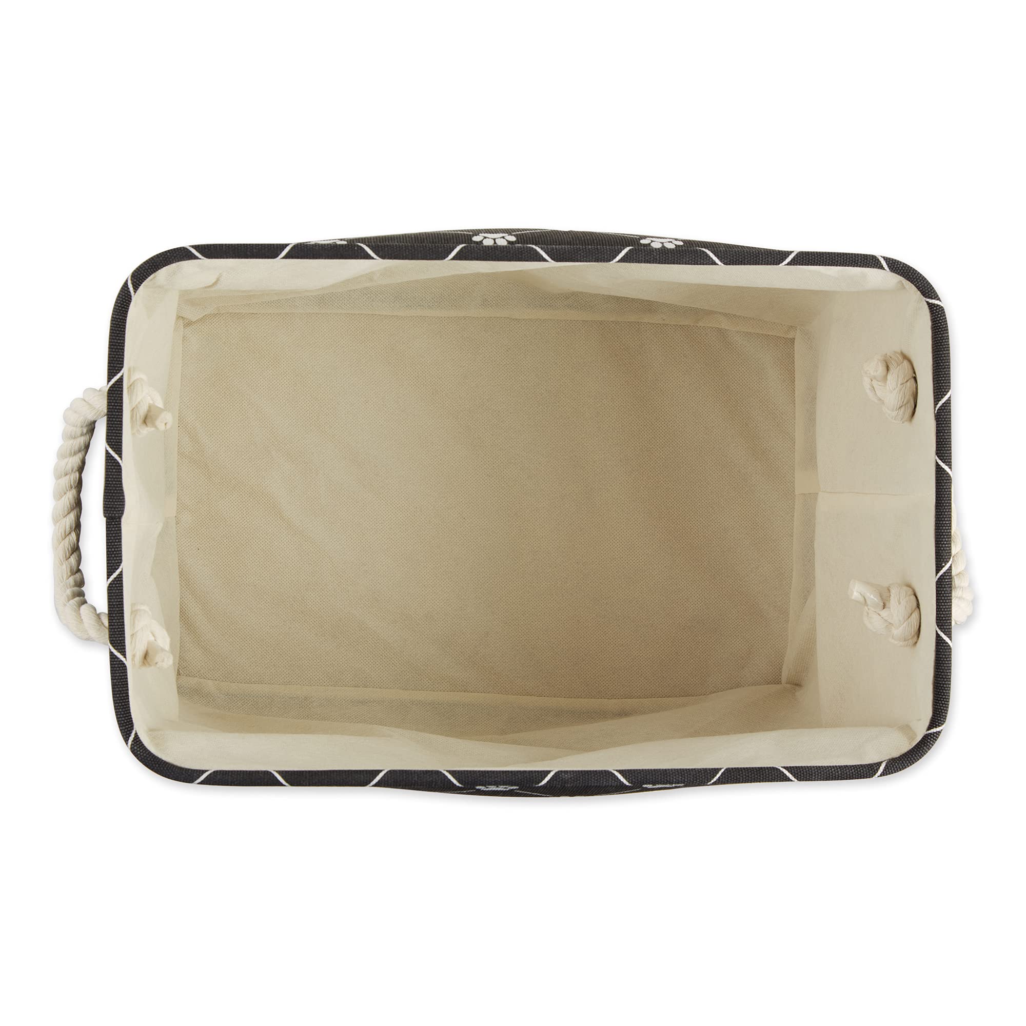 Bone Dry Pet Storage Paw and Bone, Trellis Collection, Large Rectangle, 17.5x12x15 Black