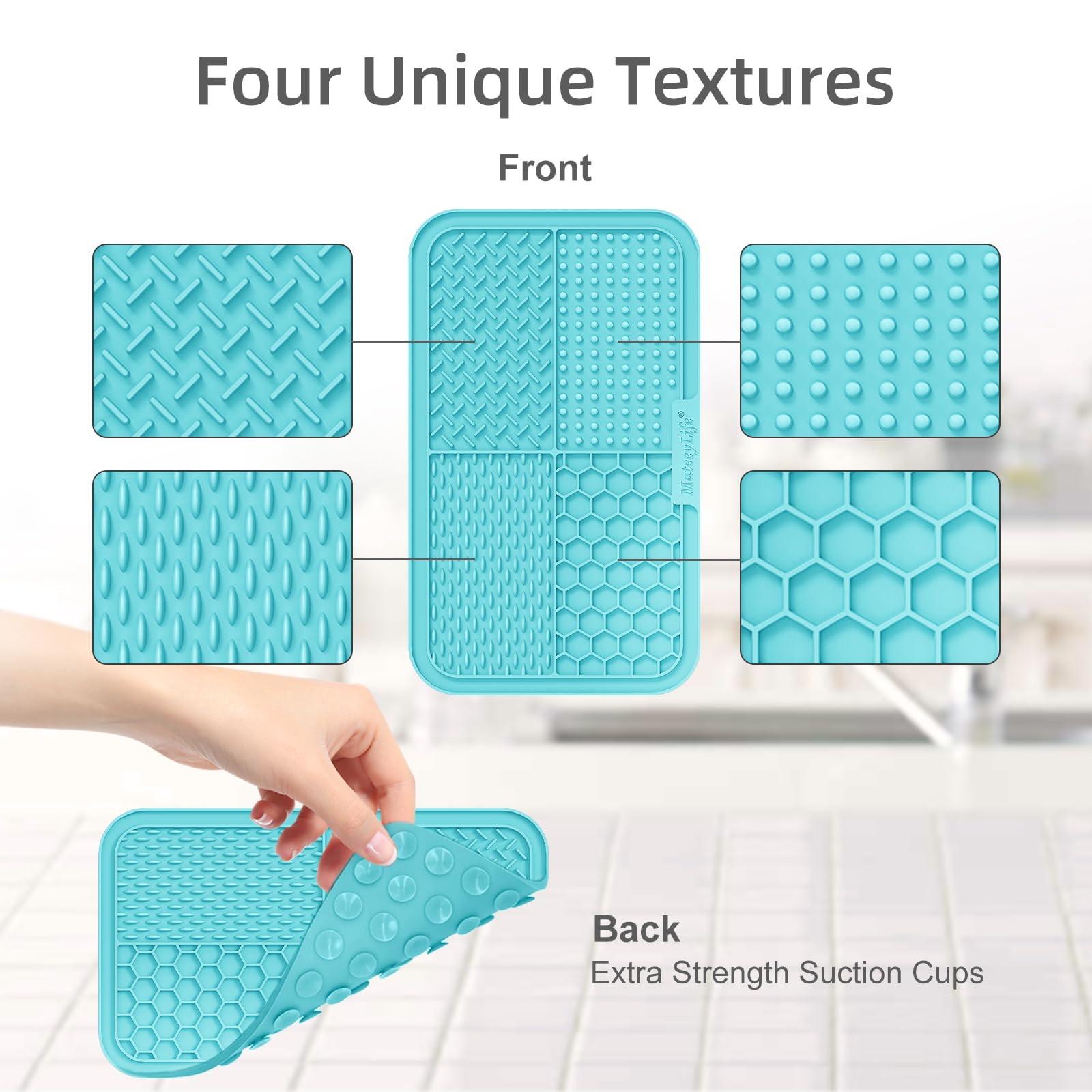 Mateeylife 2Pcs Large Lick Mat For Dogs And Cats With Suction Cups, Dog Lick Mat For Anxiety Relief, Dog Enrichment Toys For Boredom, Cat Peanut Butter Lick Pad, Dog Treat Mat For Bathing Grooming