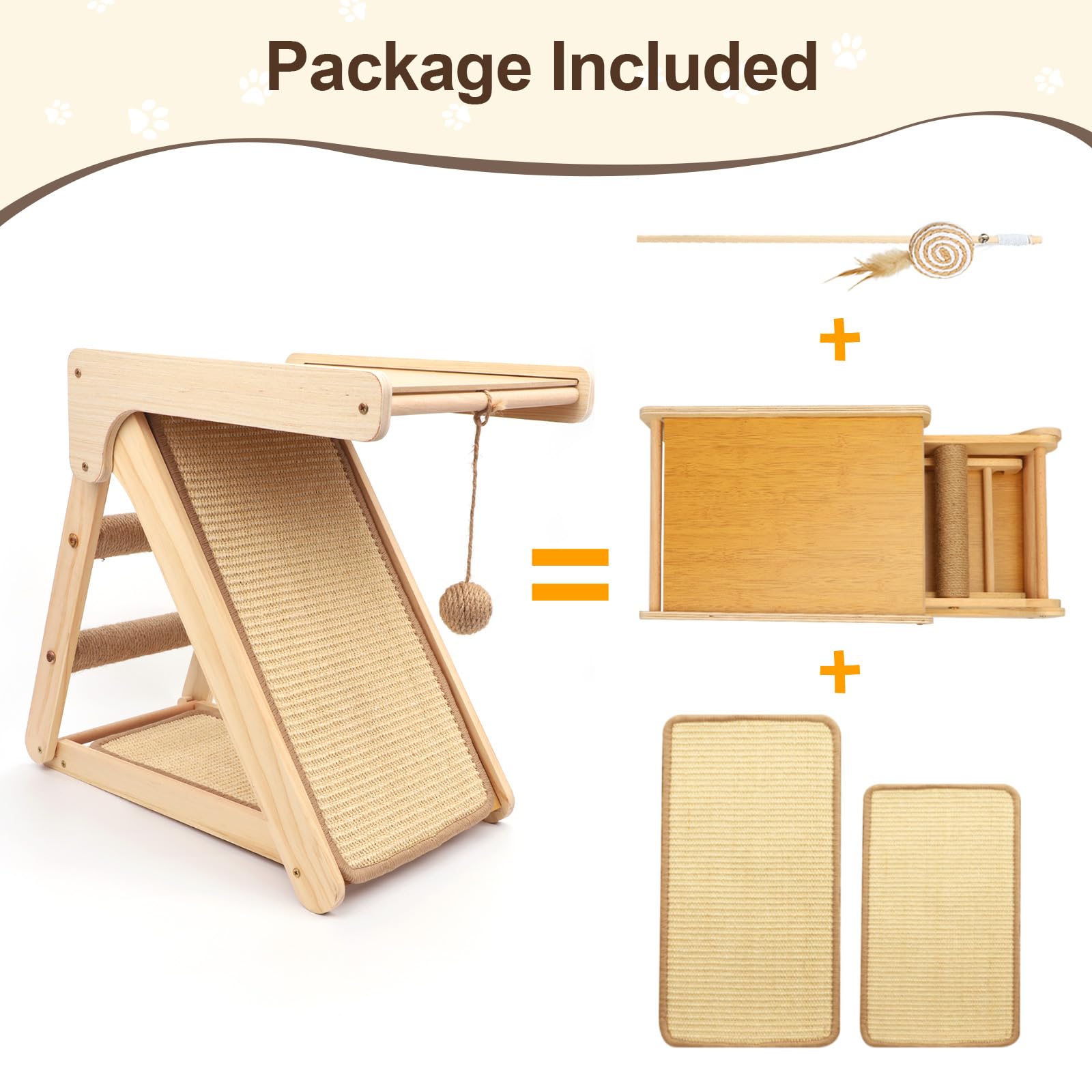 Blugun Cat Scratching Pads Sisal Pad Kitten Scratchers Ramp Kitty Scratcher Sisal Cat Scratcher Solid Wood Cats Scratching Board