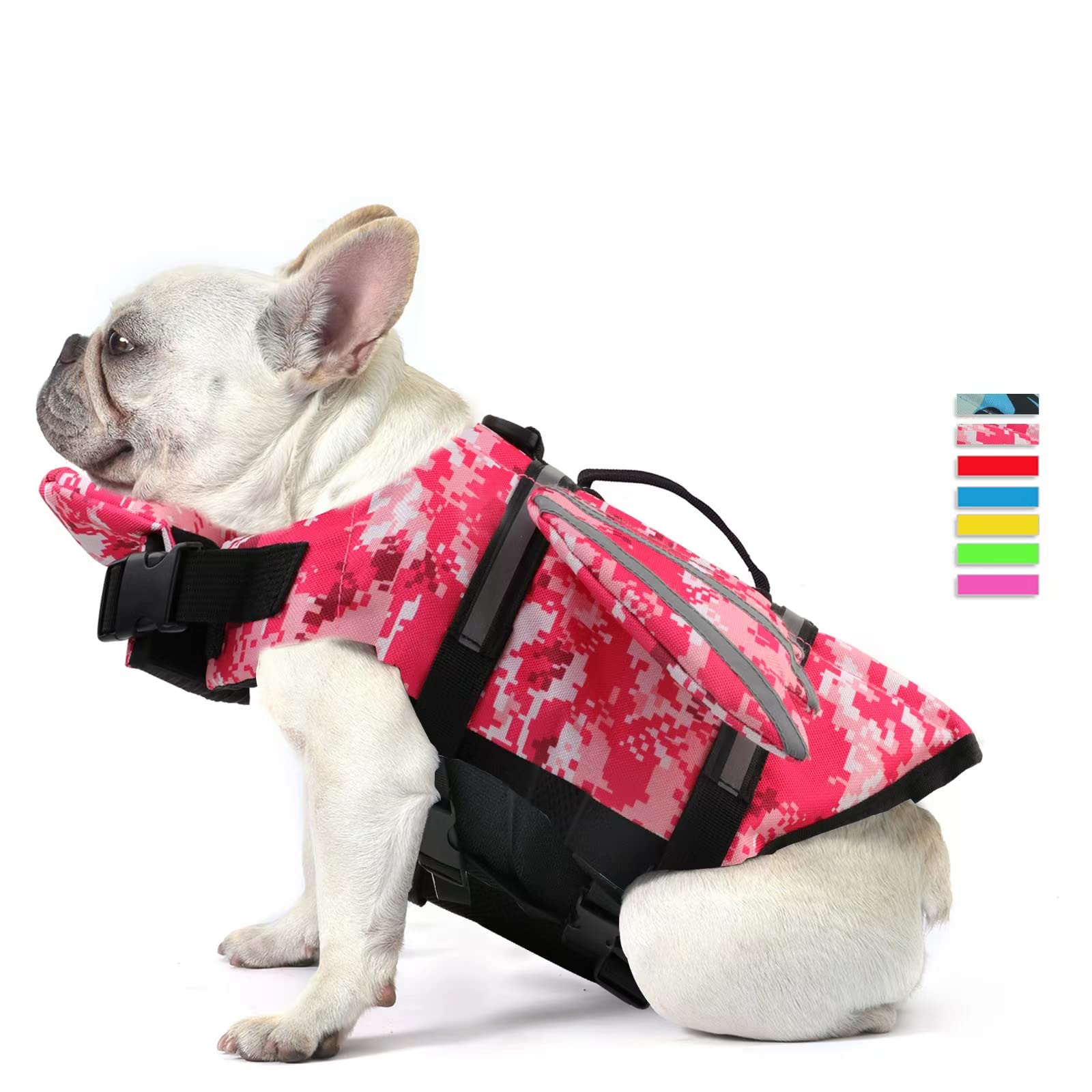 Petglad Dog Life Jacket, Wings Pet Life Vest, Reflective Dog Flotation Swim Vest With Handle And Chin Float For Boating Surfing 