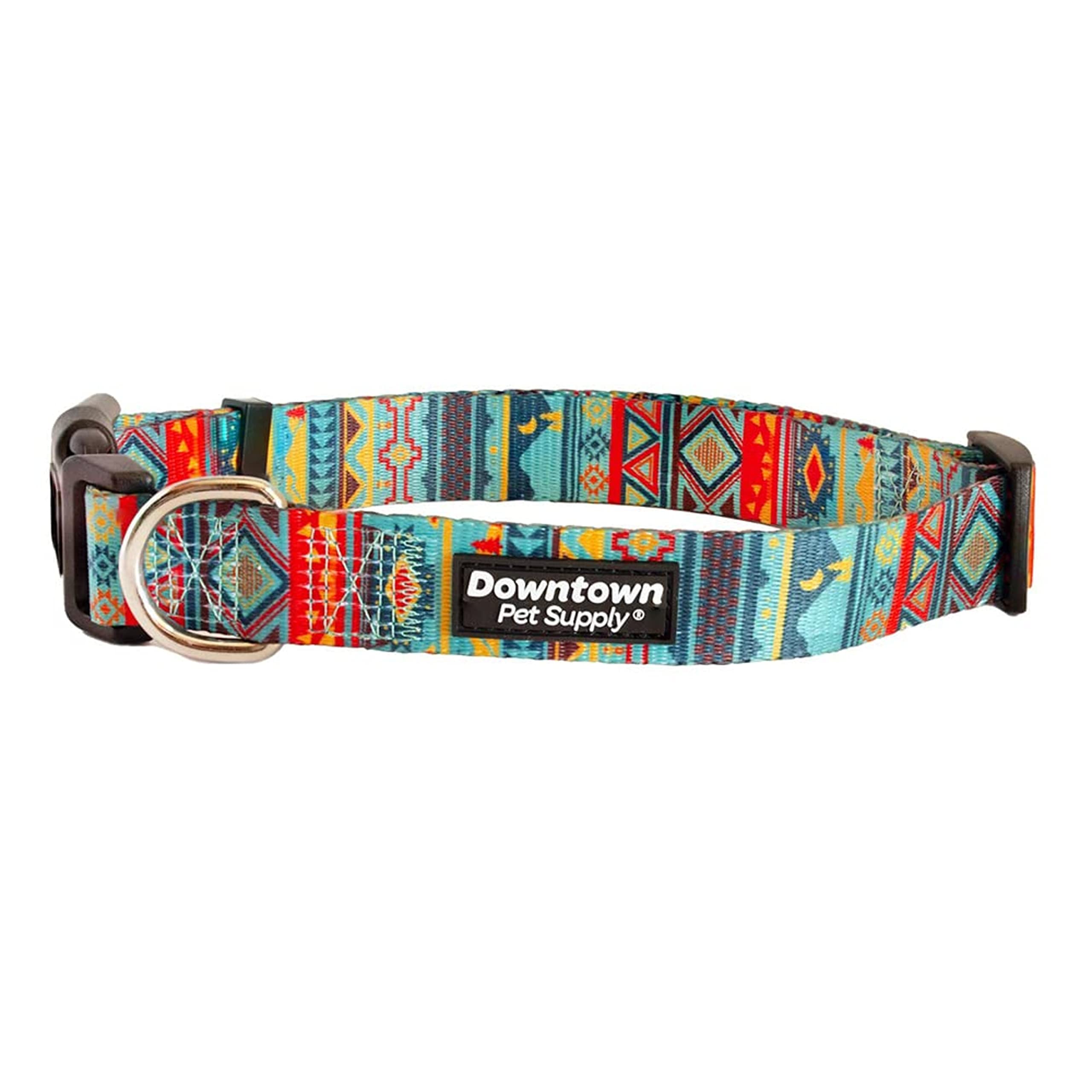 Downtown Pet Supply - Best & Fancy Dog Collar - Lightweight Adjustable With Quick Buckle & D-Ring - Hand Wash Safe - Tribal - La