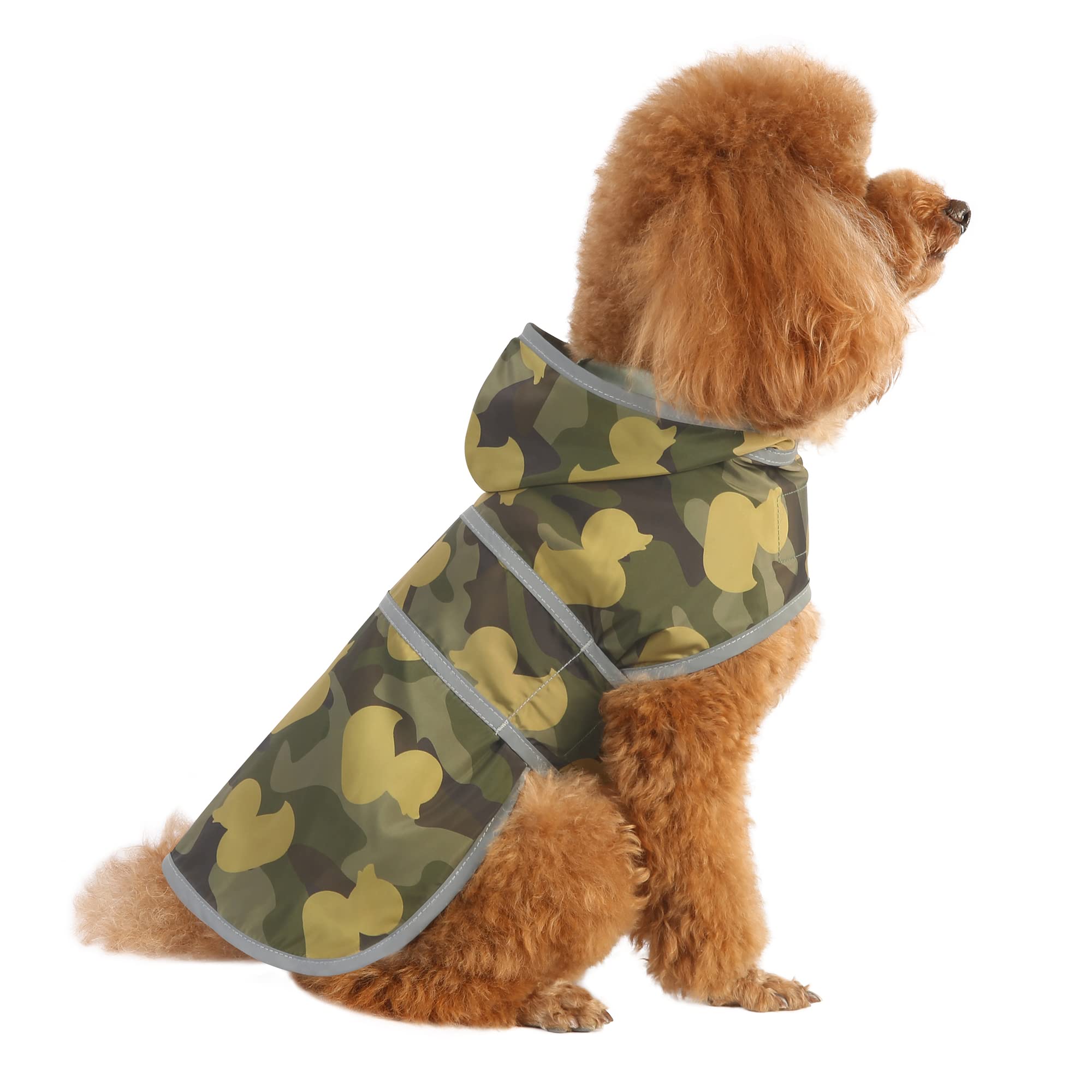 Dog Raincoat With Hood And Leash Hole, Reflective Rain Coats For Extra Small Dogs, Waterproof Puppy Raincoat