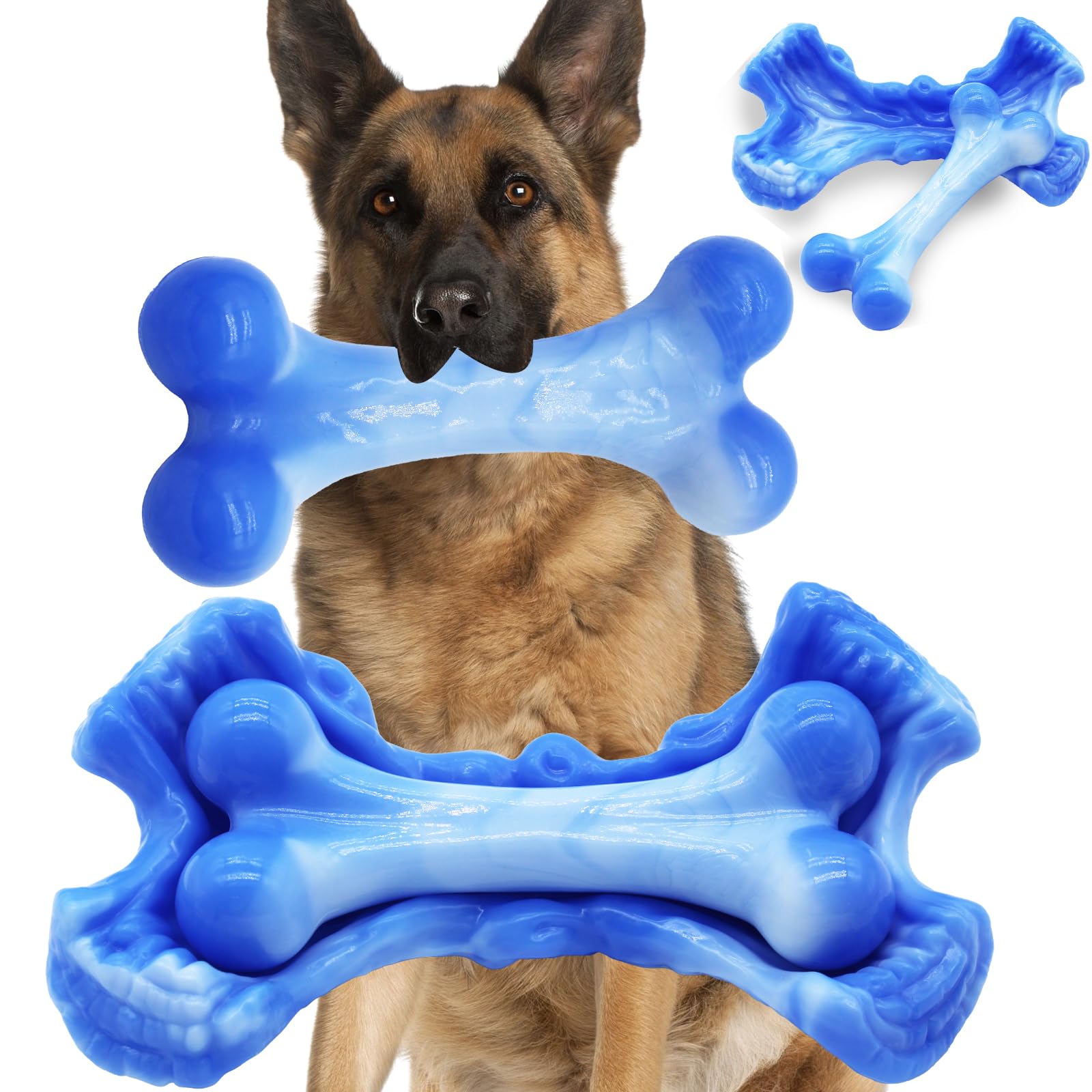 Magicorange Tough Dog Toys, Chew Toys For Aggressive Chewers, Dog Bone Toy Nylon Almost Indestructible Dogs Toy For Teeth Cleani