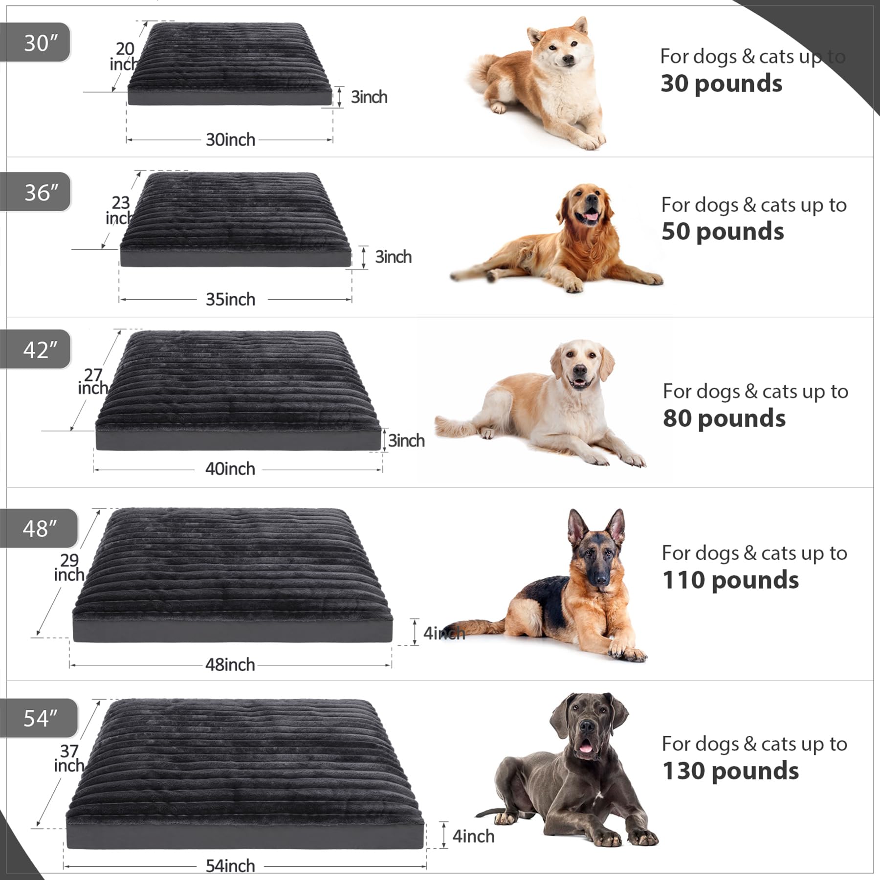 Vonabem Extra Large Dog Bed Washable With Removable Cover Waterproof, Dog Crate Bed For Xl Xlarge Dogs, Fluffy Flannel Pet Beds