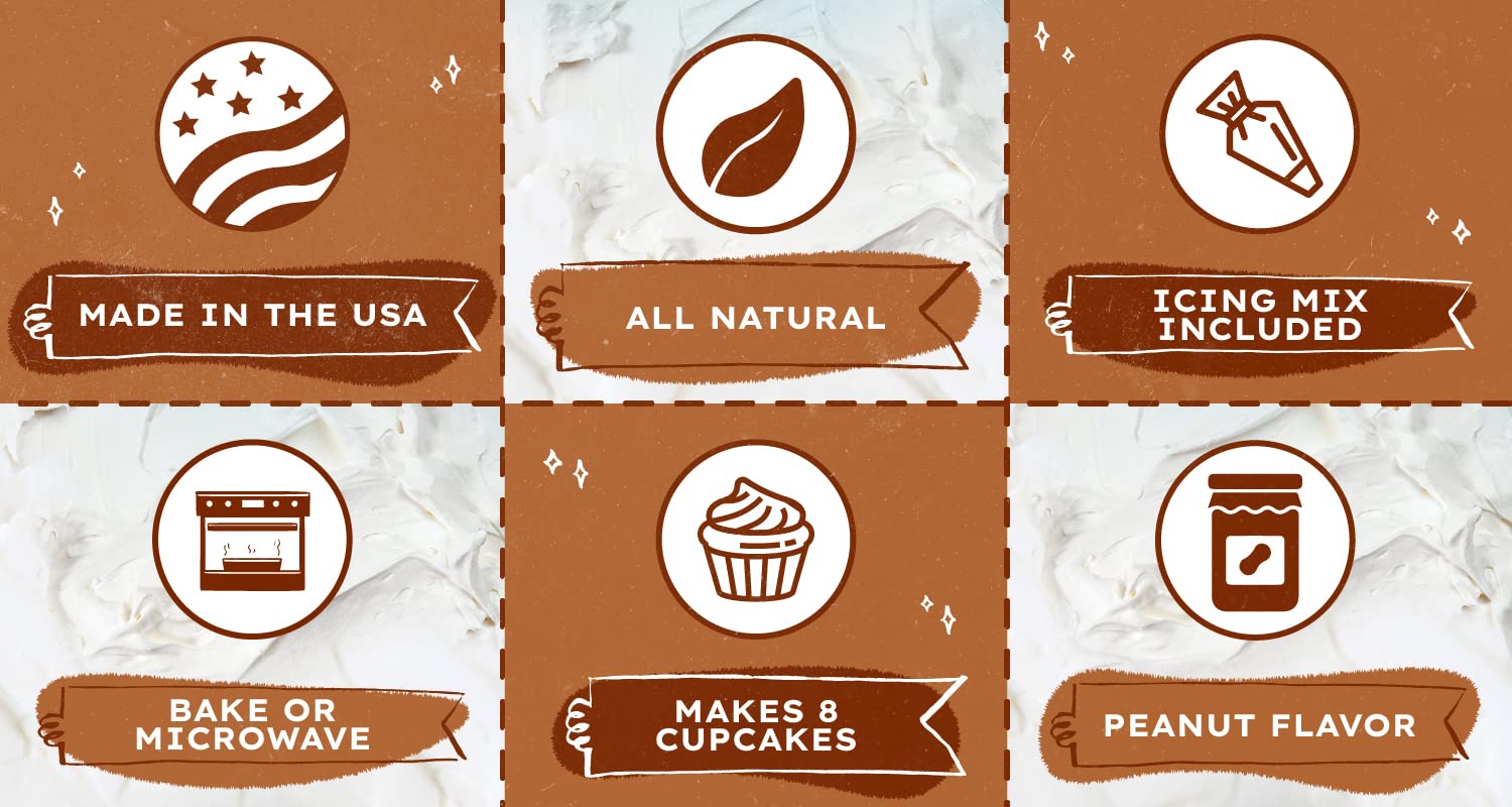 Puppy Cake Cake and Ice Cream All Natural Fluffy & Moist Dog Birthday Cake Kit in with Peanut Butter, Your Choice of Ice Cream M