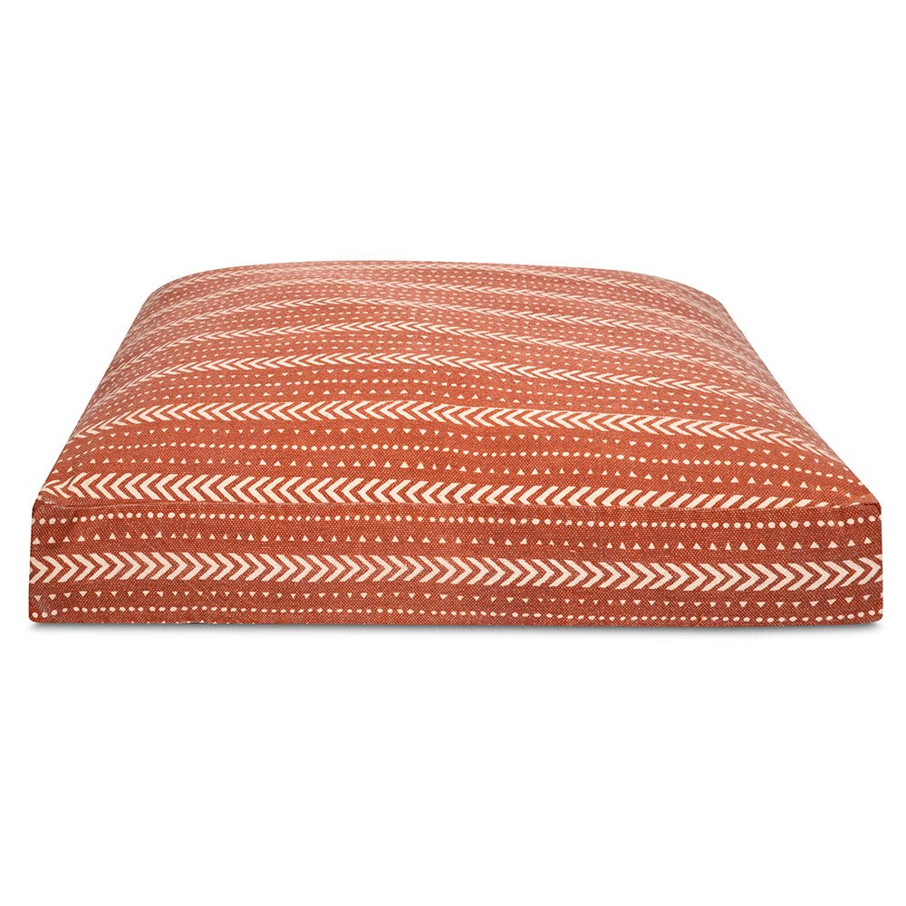 PAWPOURRI Bohemian Striped Square Bed for Medium to Large Sized Dogs and Cats | 100% Cotton | PolyFibre Filling | Washable Cover