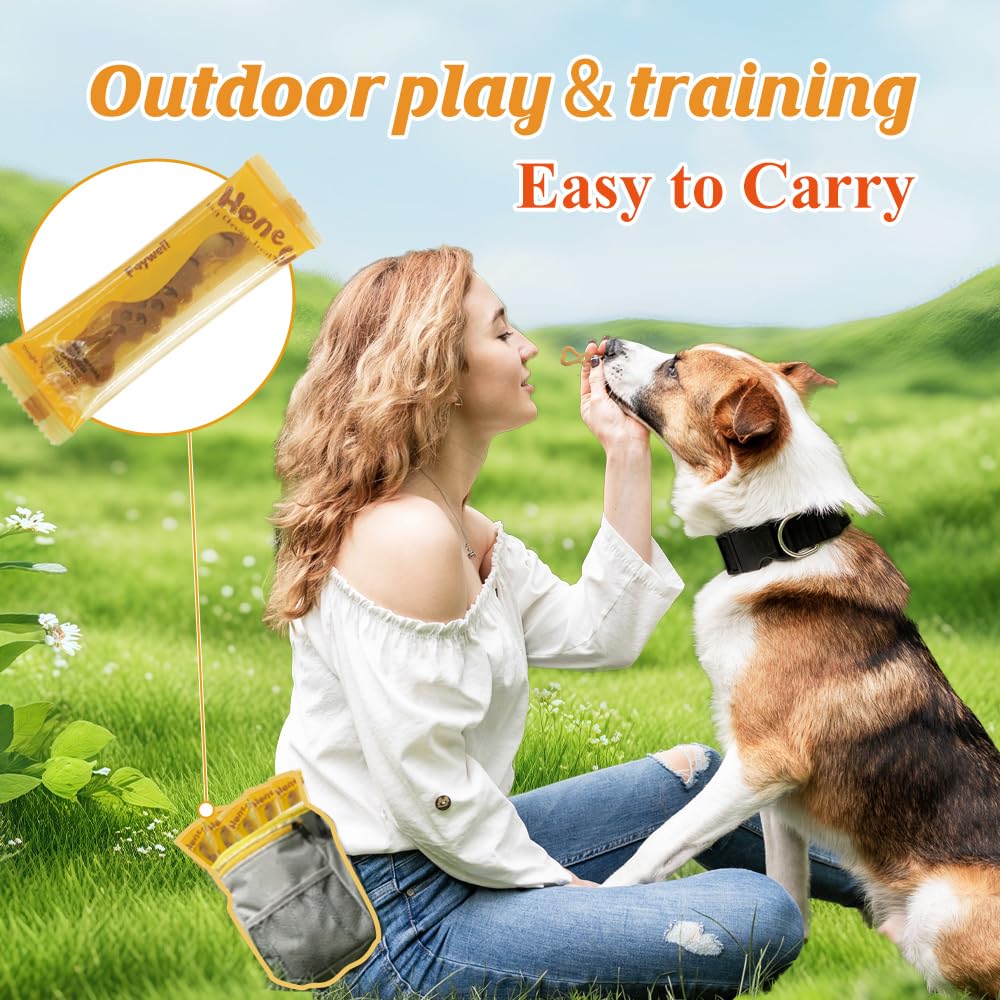 FAYWELL - Honey Dog Chewing Treat with Tea Polyphenols and Dietary Fiber, Chicken & Honey Taste, Low-Fat Protein, 5pcs