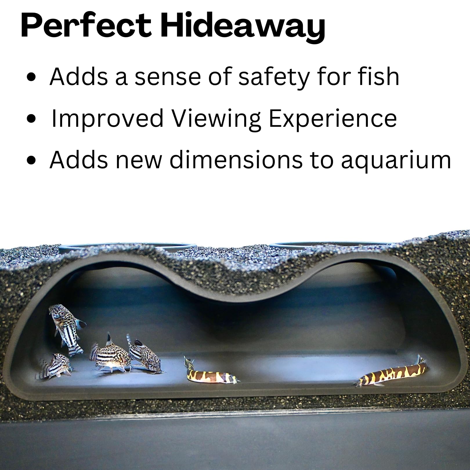 Lucky Critter Aquarium Underground Tunnel Cave Natural Curve Two Hole | Viewing Fish & Shrimp Under Gravel Tunnel | Fish Tank De