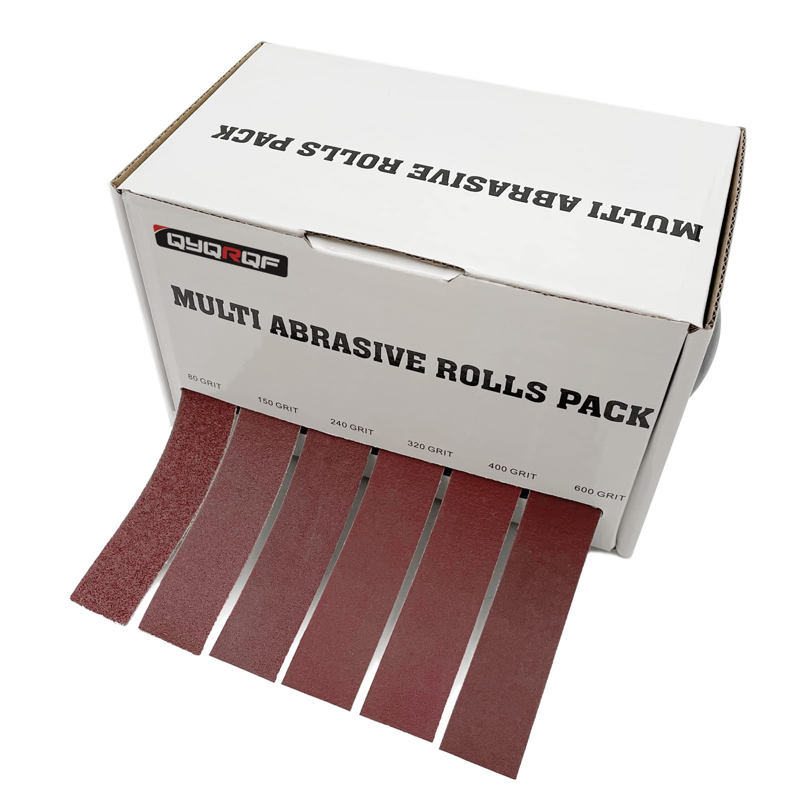 Qyqrqf Emery Cloth Roll, 6 Grits Abrasive Sandpaper Rolls Assorted Sand Paper With Dispenser For Woodworking Automotive Metal Po