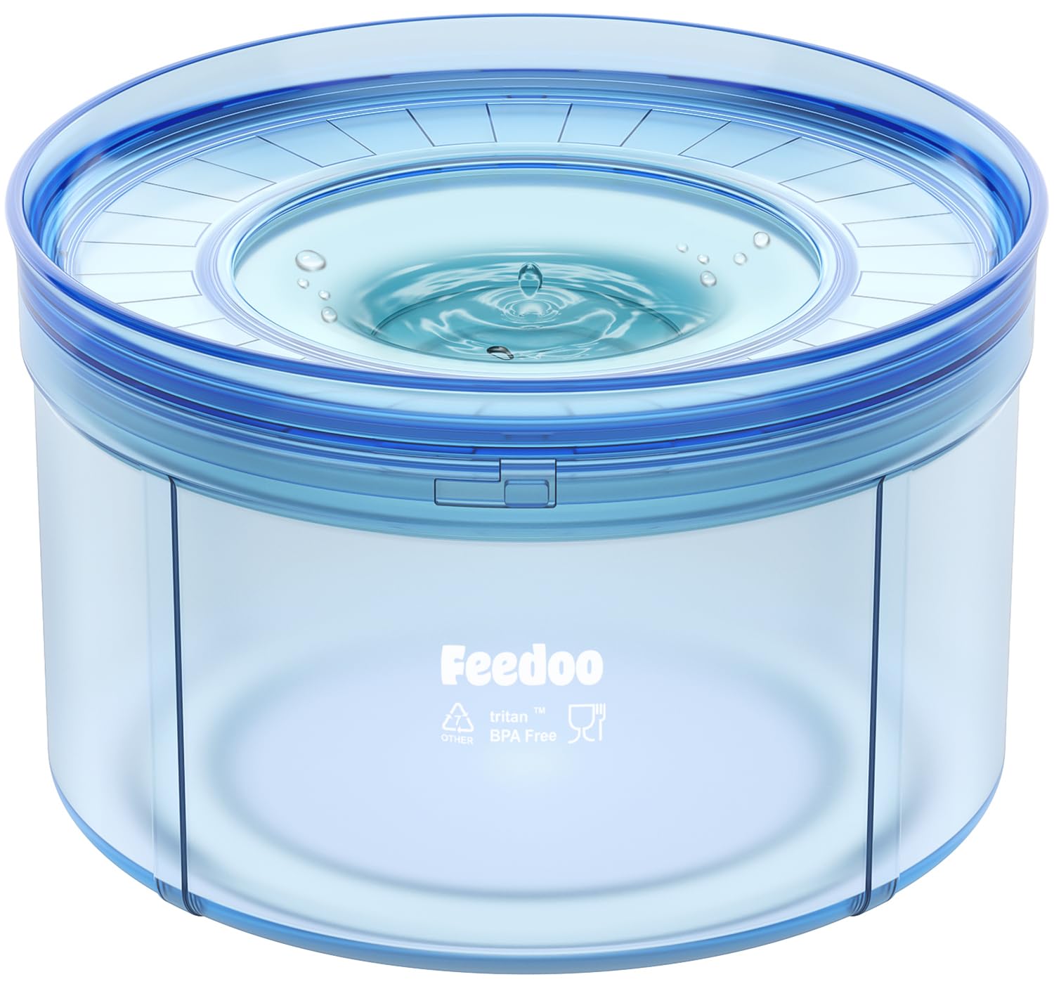 Feedoo 1Gallon/128Oz Dog Water Bowl No Spill, Tritan Bpa Free Spill Proof & No Splash Dog Water Bowl For Messy Drinkers, Slow Dr