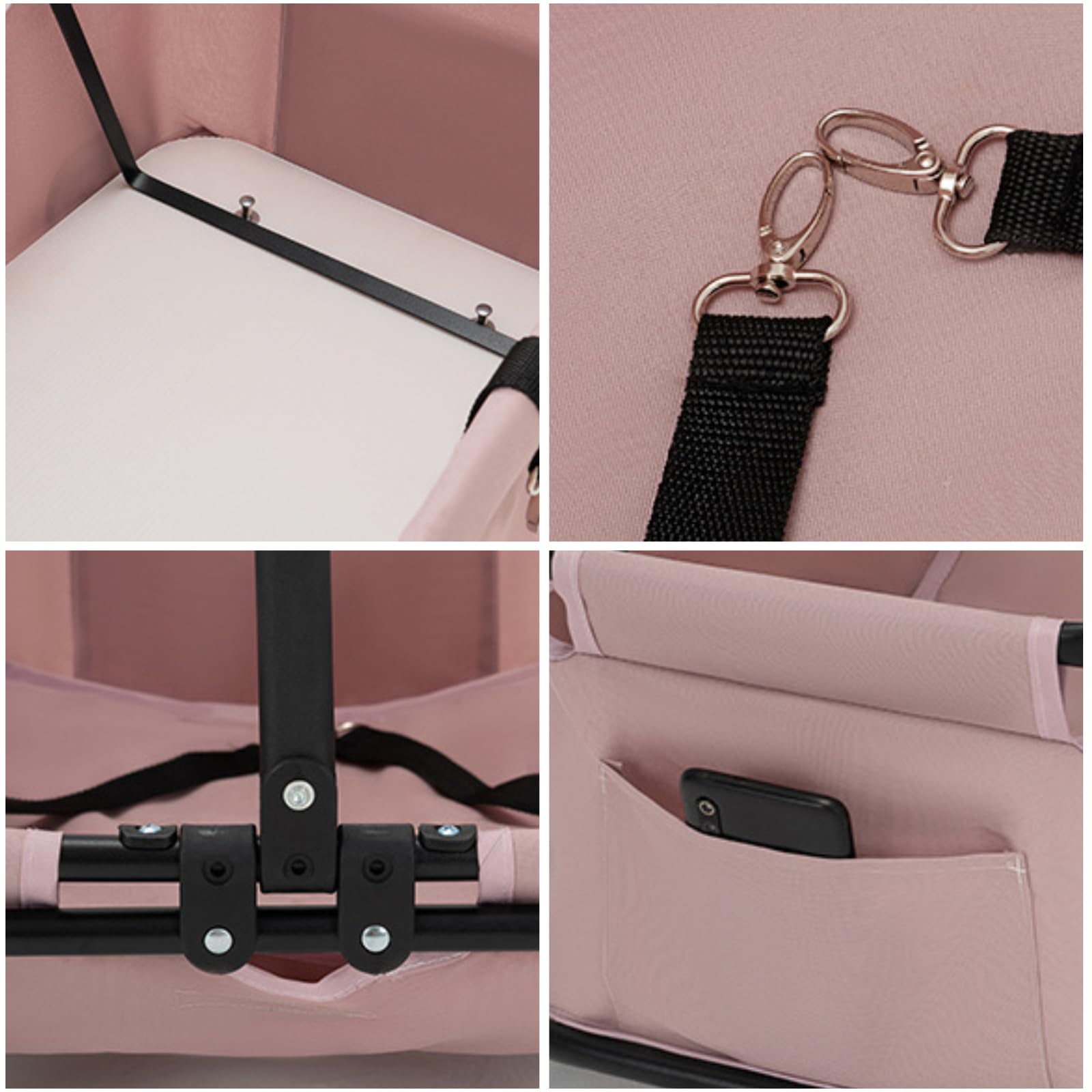 Dog Stroller 4 Wheels Folding Dog Cart Pet Stroller For Travelling Shopping Walking Playing For Small Dogs Cats (Black)