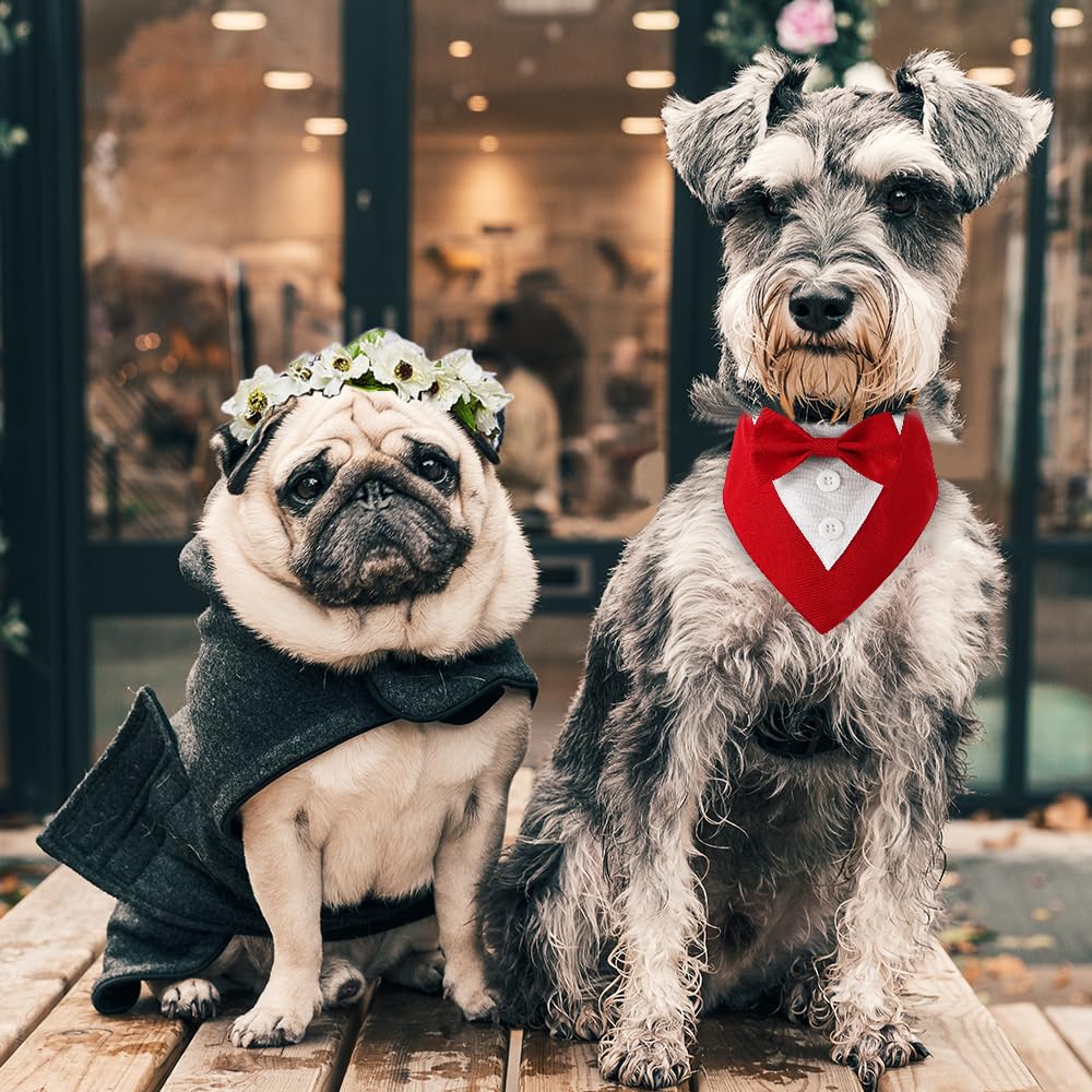Formal Dog Tuxedo Adjustable Pet Collar With Bow, Small, Medium And Large Dog Wedding Clothing, Birthday Gifts