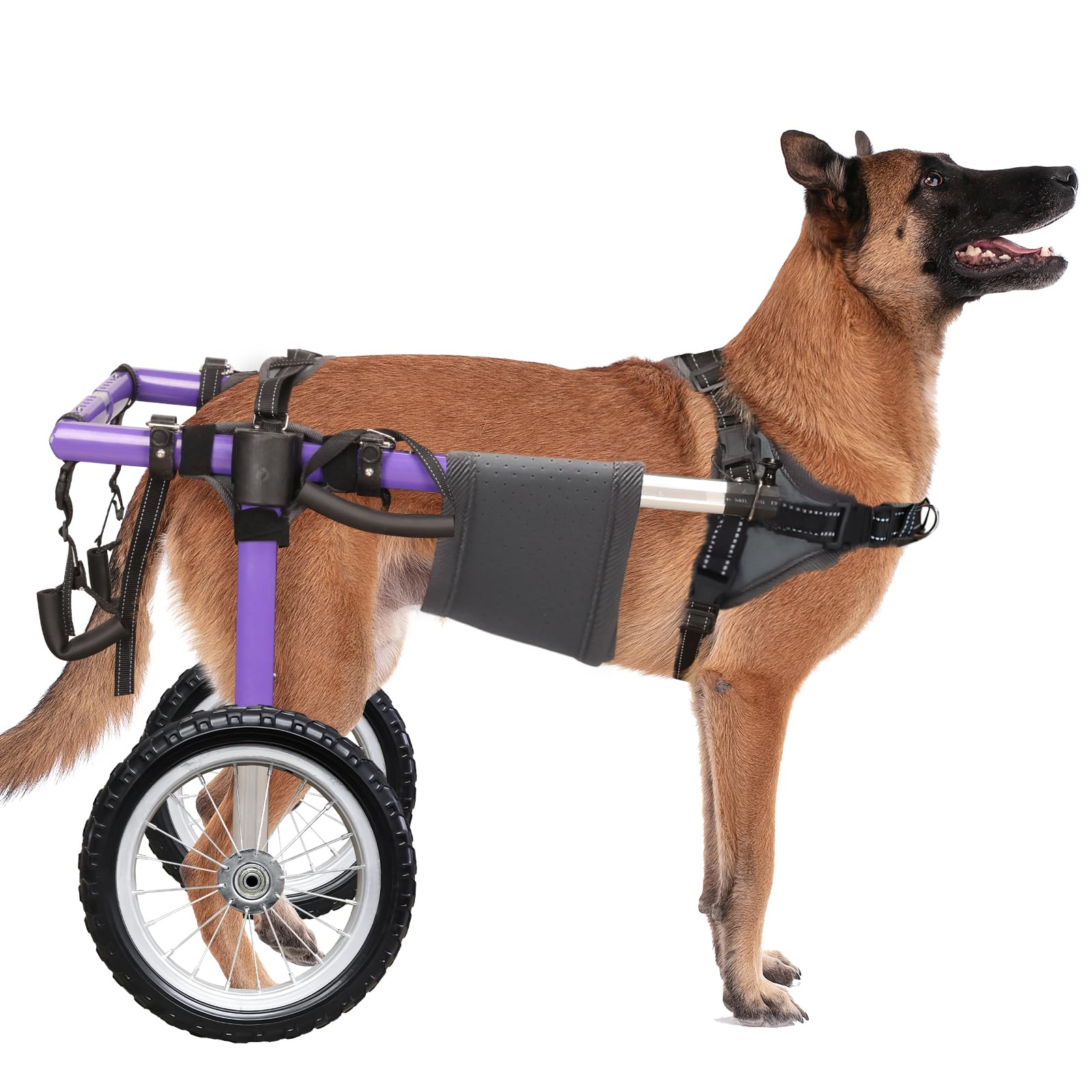 Virbraroo Dog Wheelchair for Back Legs - Lightweight Aluminum Alloy Dog Wheelchair, Upgraded All-Terrain Tires for Large Dogs, 5