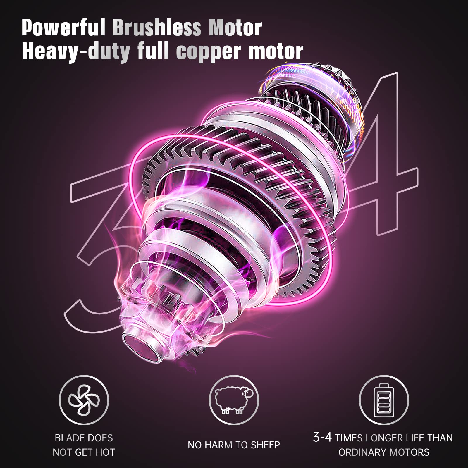 Dragro Cordless Electric Professional Sheep Shears, Sheep Clippers With 2 Pcs Rechargeable Lithium Battery, 6 Speeds Heavy Duty Animal Grooming Clippers For Sheep Alpacas Goats Horse