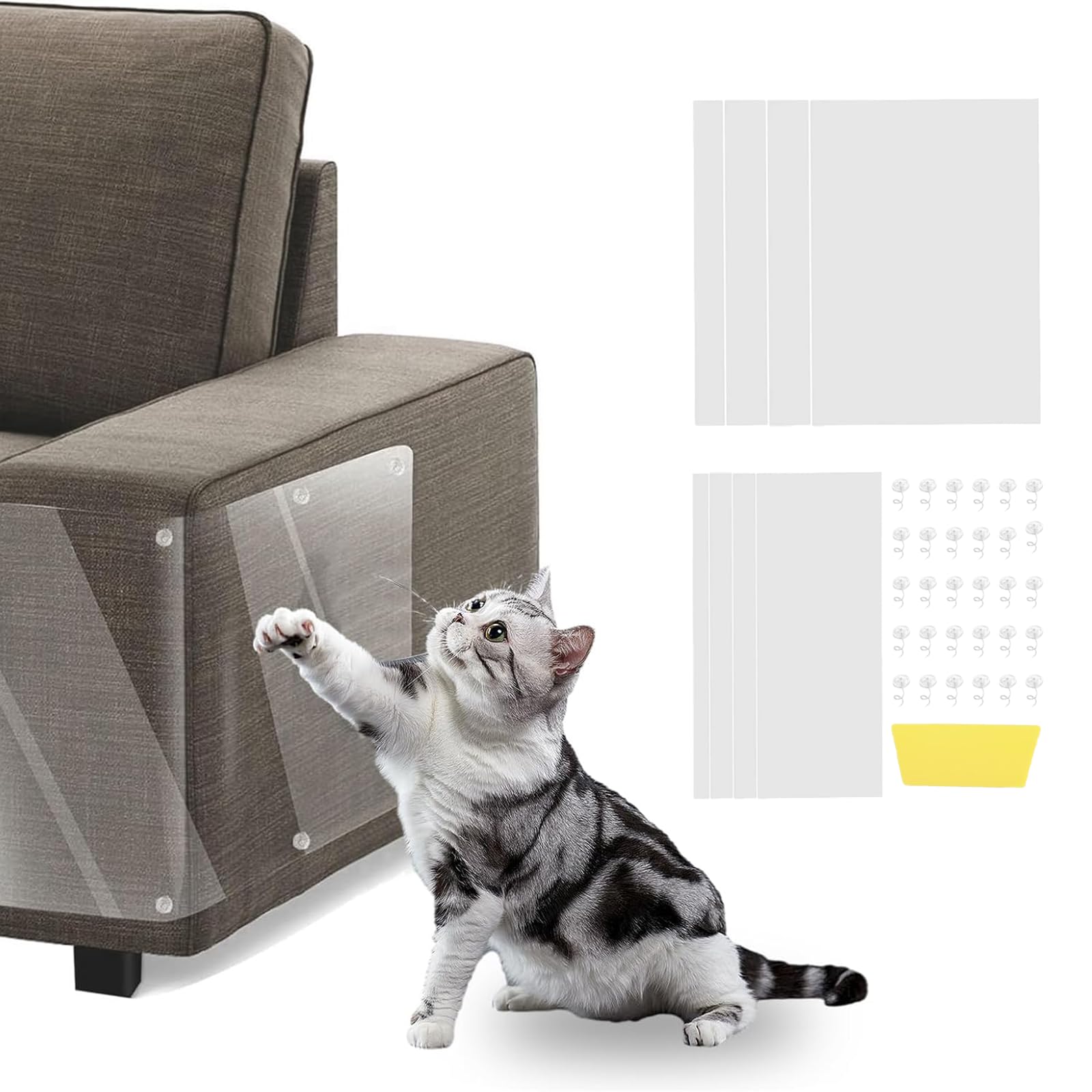 Xyjnyo Cat Scratch Furniture Protector From Scratching, Couch Protector From Cat Claws, Self-Adhesive Tape For Furniture, 8 Pack