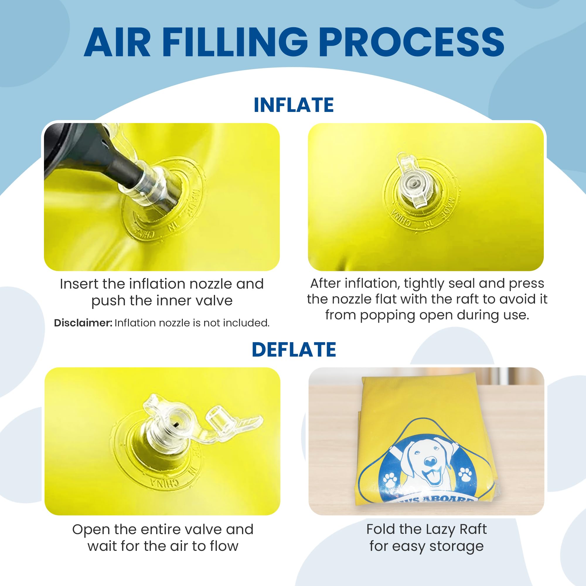 Paws Aboard Durable Floating Doggy Lazy Raft - Heavy-Duty, Puncture Resistant, Vinyl Inflatable Pool Floats For Dogs, Ideal For